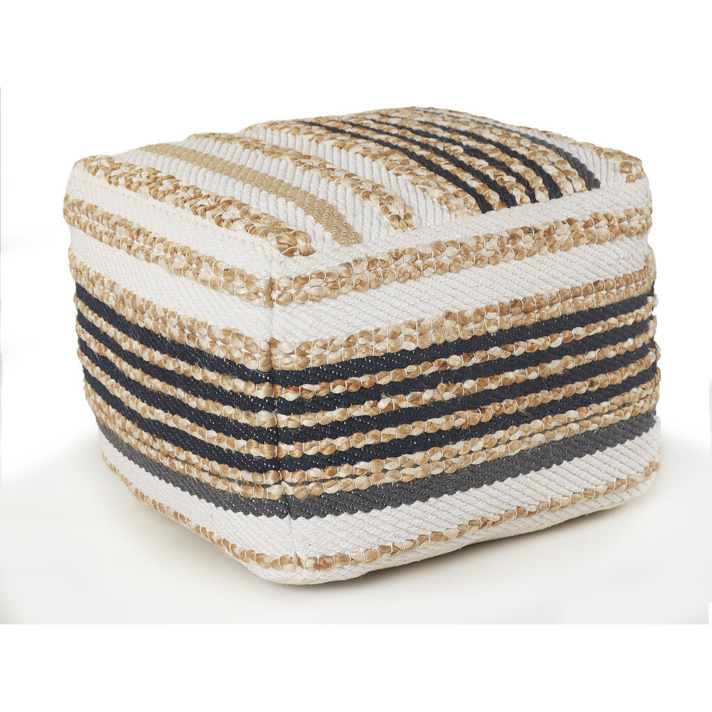 18 Tan Jute Ottoman