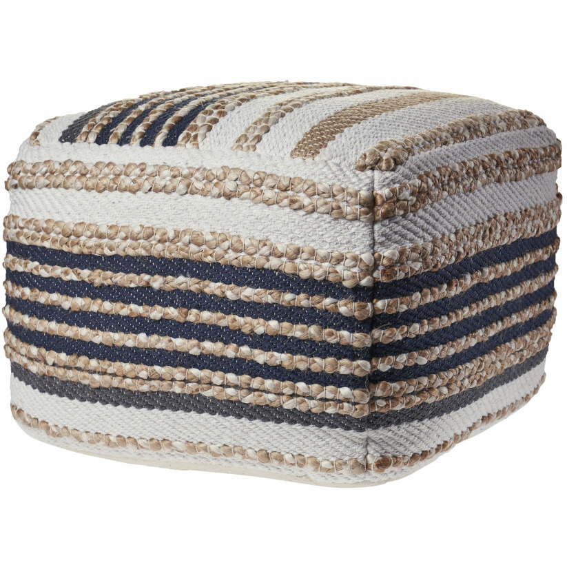 18 Tan Jute Ottoman