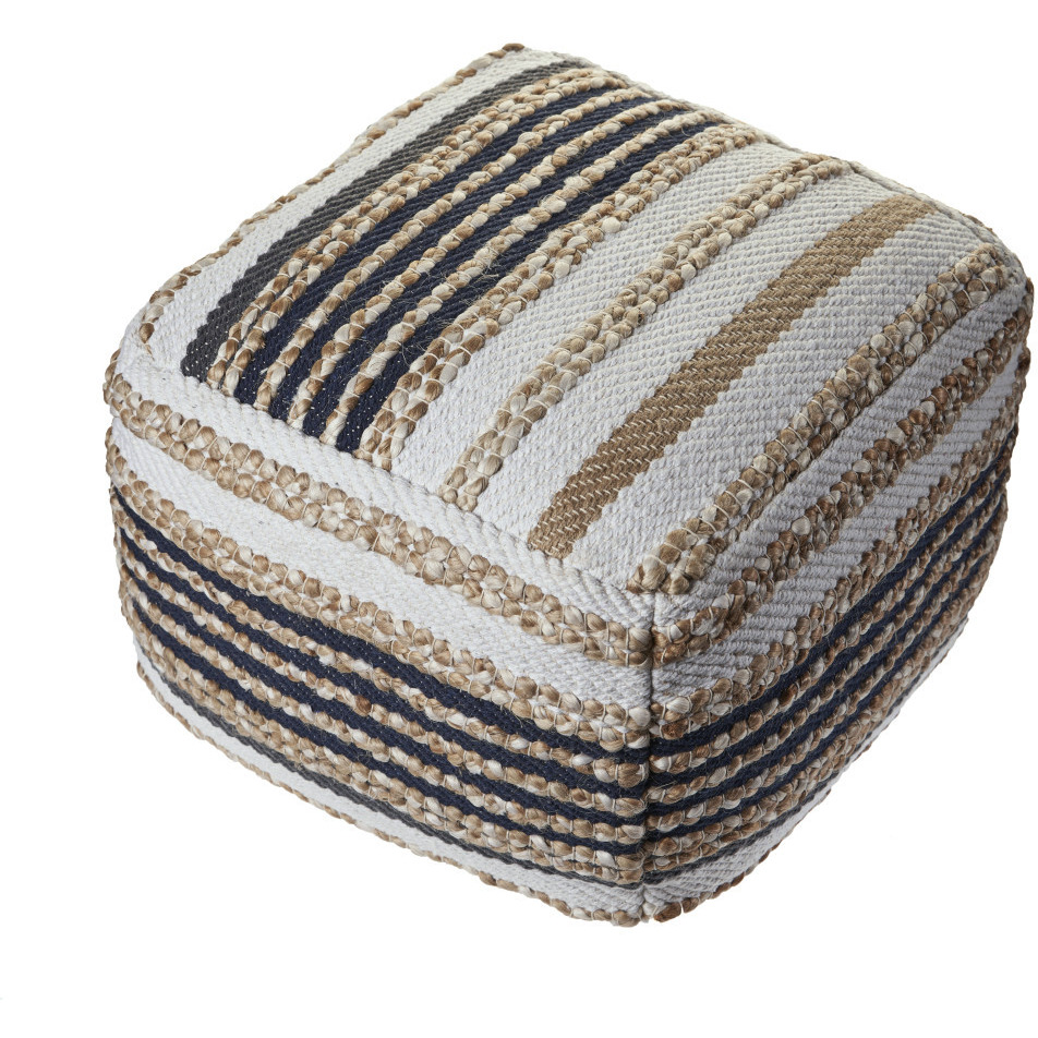 18 Tan Jute Ottoman