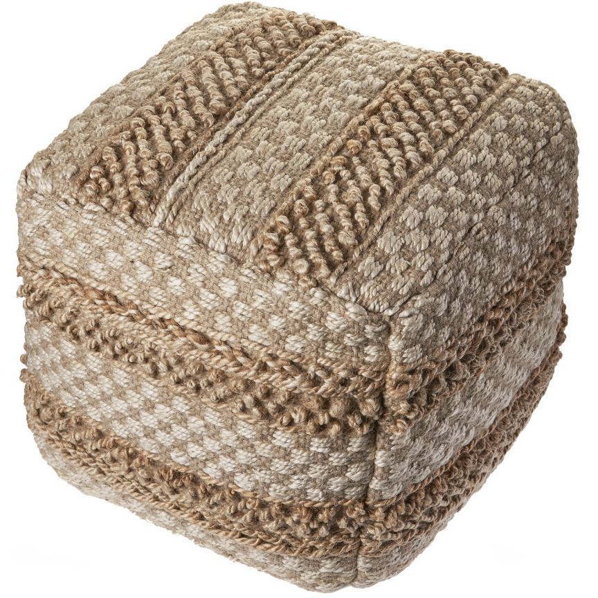 18 Tan Jute Ottoman