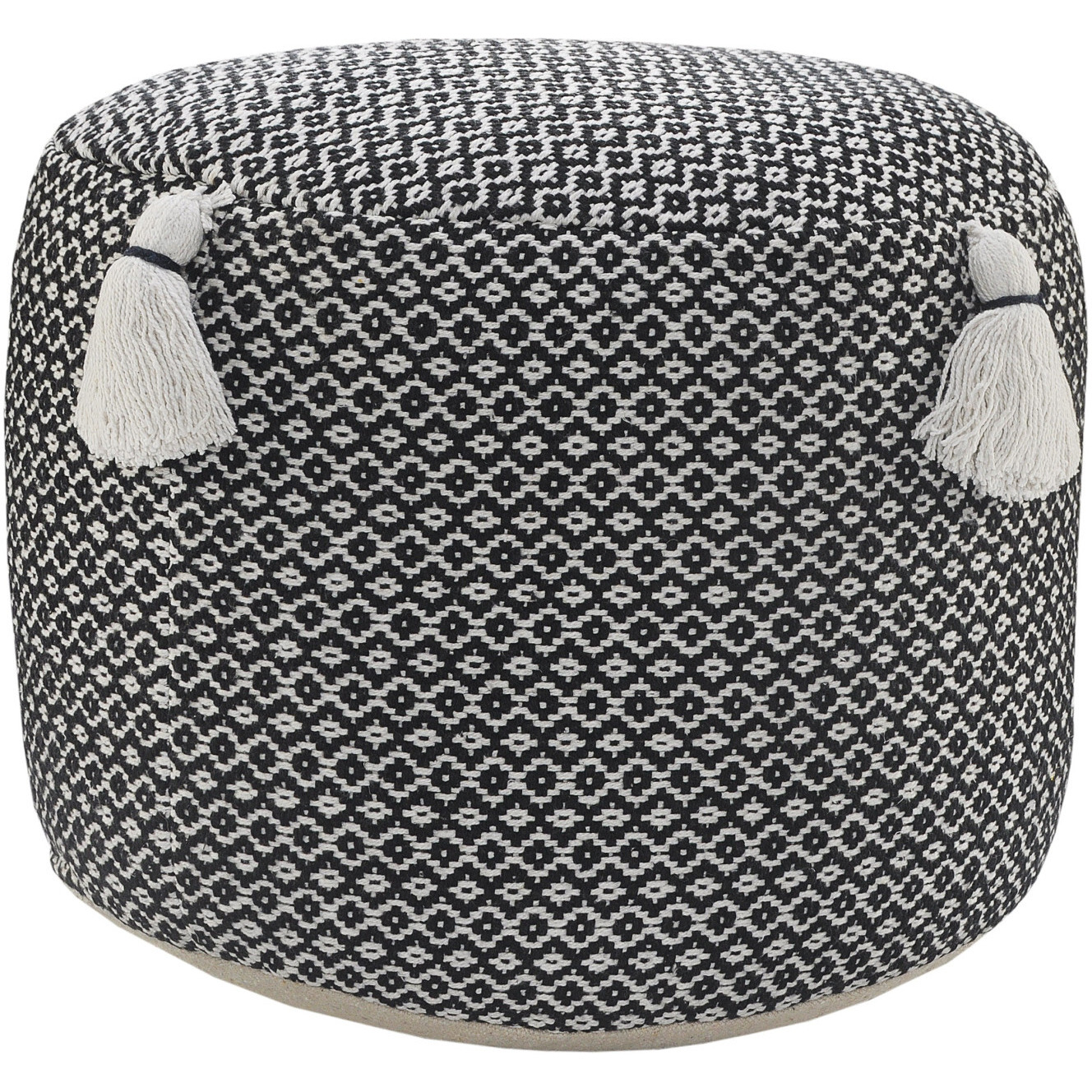 18 Black 100% Cotton Ottoman