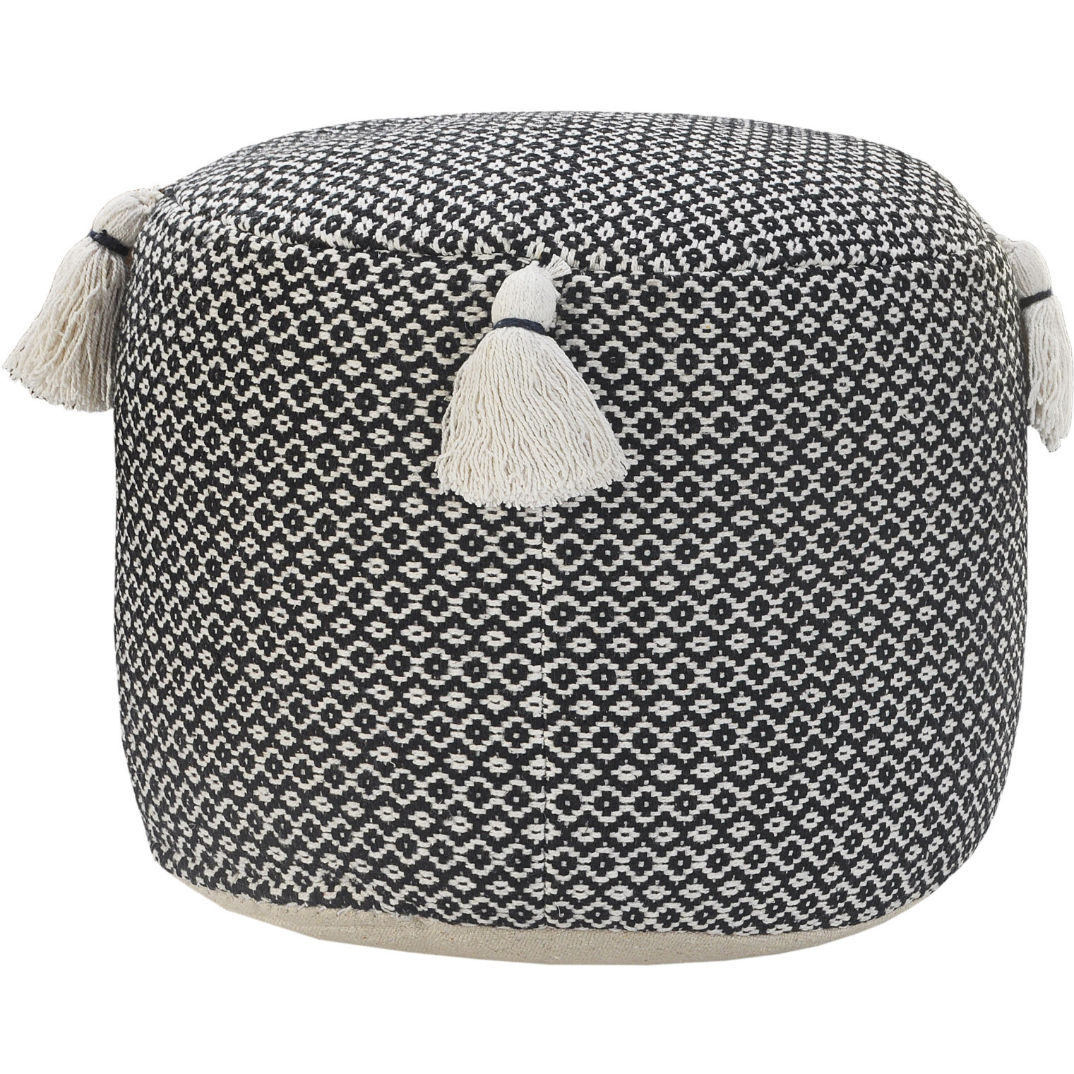 18 Black 100% Cotton Ottoman