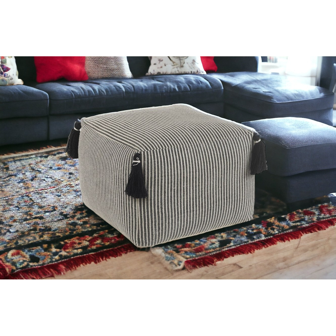 18 Gray 100% Cotton Ottoman