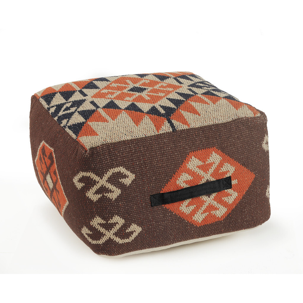 18 Brown Cotton Blend Ottoman