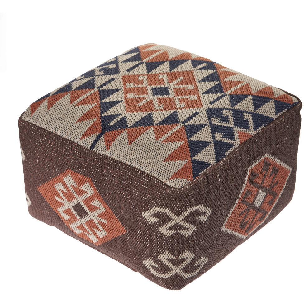 18 Brown Cotton Blend Ottoman