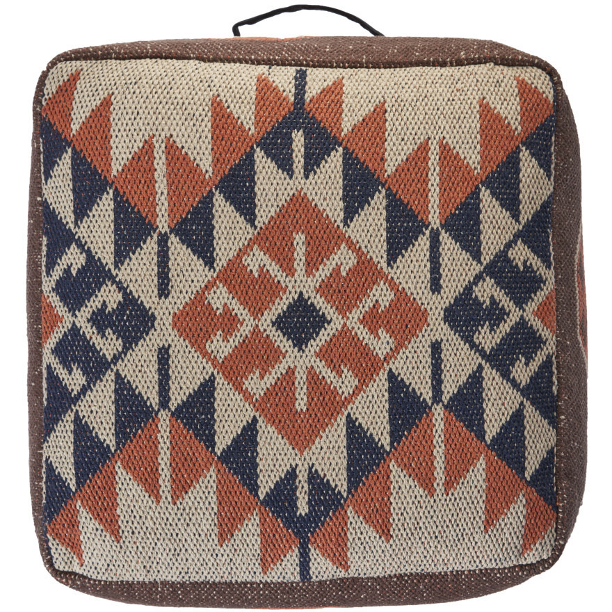 18 Brown Cotton Blend Ottoman