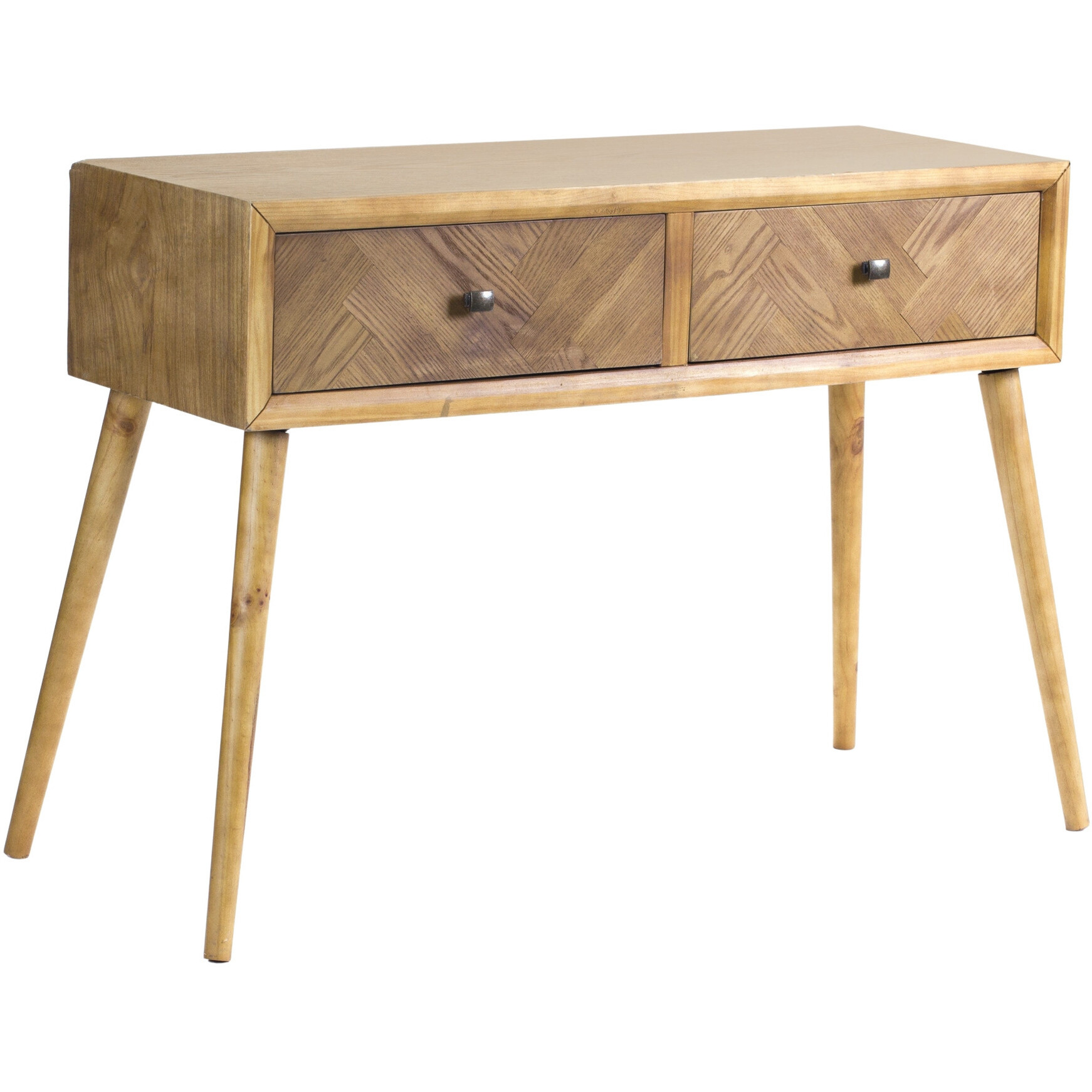 47 Brown End Table With Two Drawers