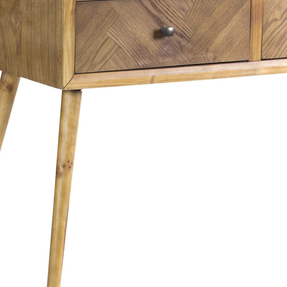 47 Brown End Table With Two Drawers