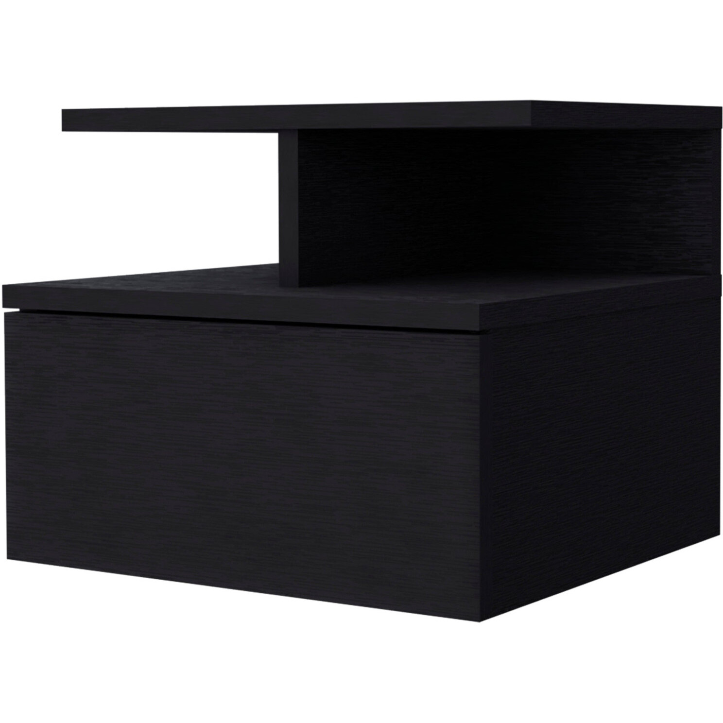 12 Black One Drawer Nightstand With Integrated Tech