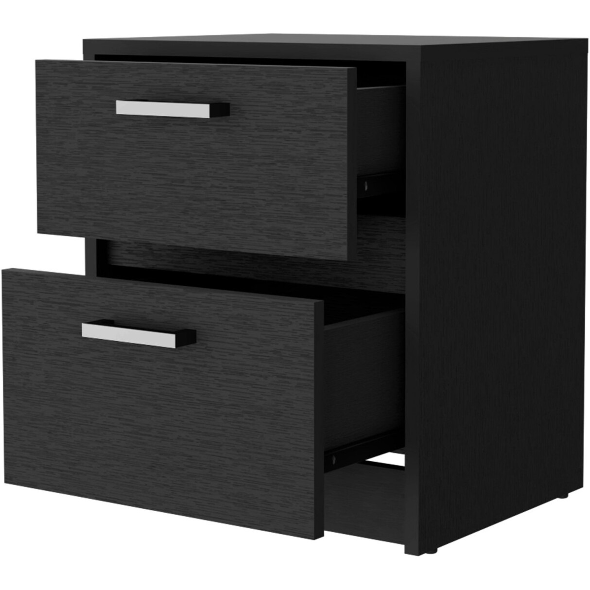 19 Black Two Drawer Nightstand With Integrated Tech