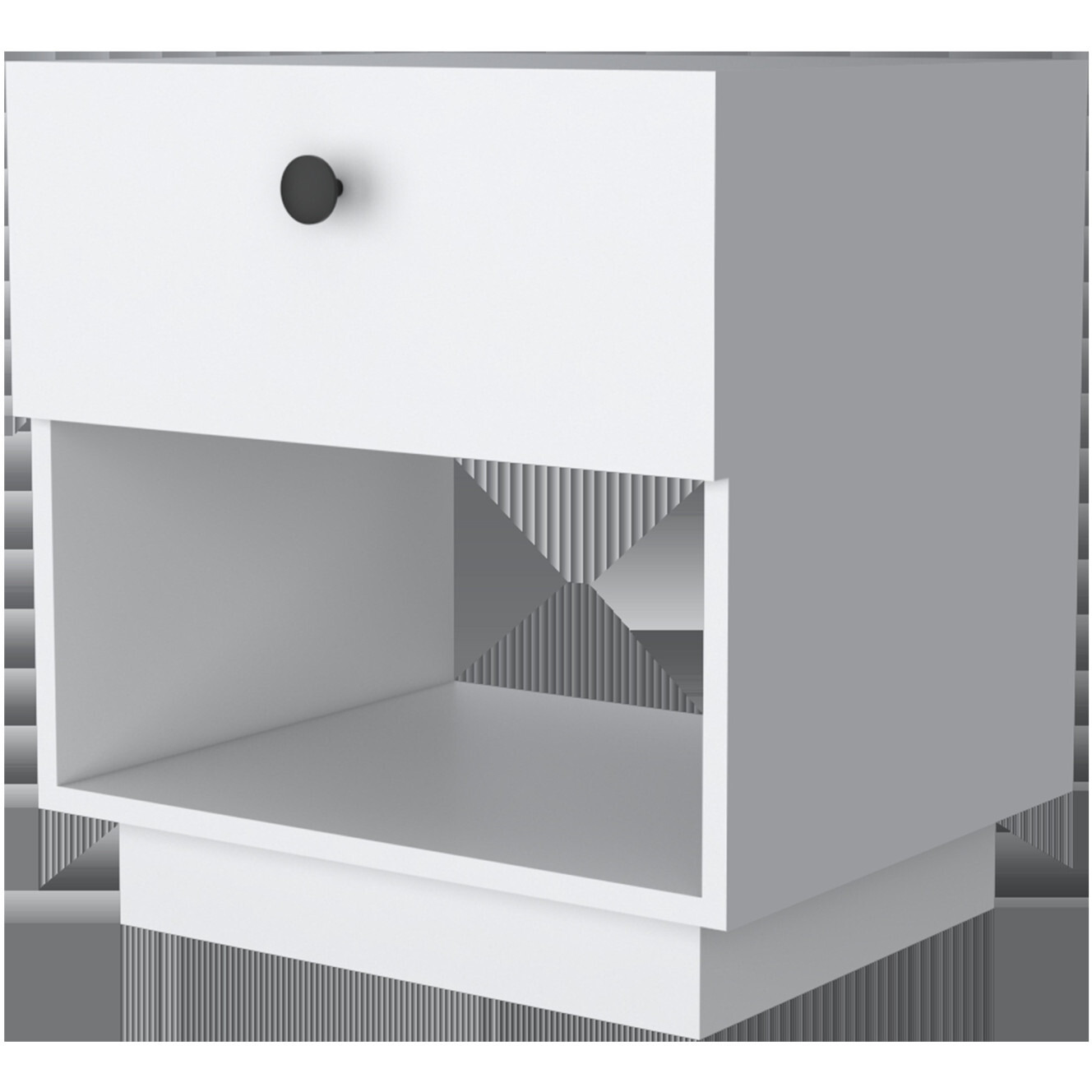 20 White One Drawer Nightstand With Integrated Tech