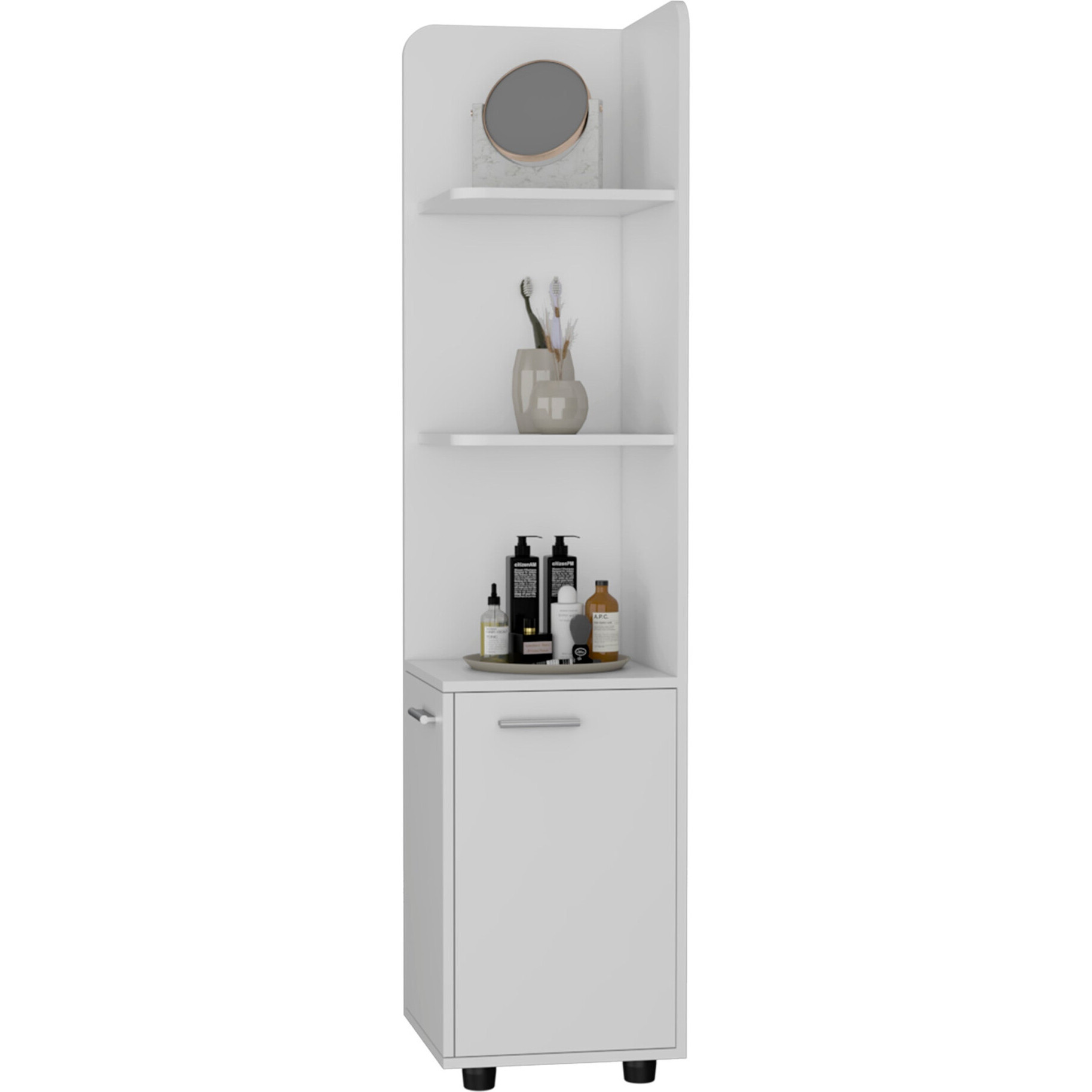 15 Black And White Accent Cabinet With Four Shelves