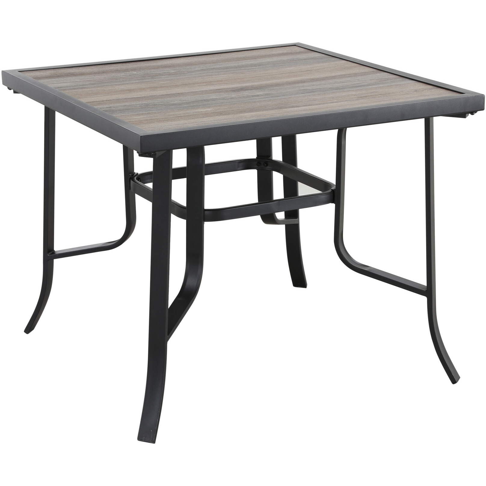 35 Brown And Black Square Metal Outdoor Dining Table