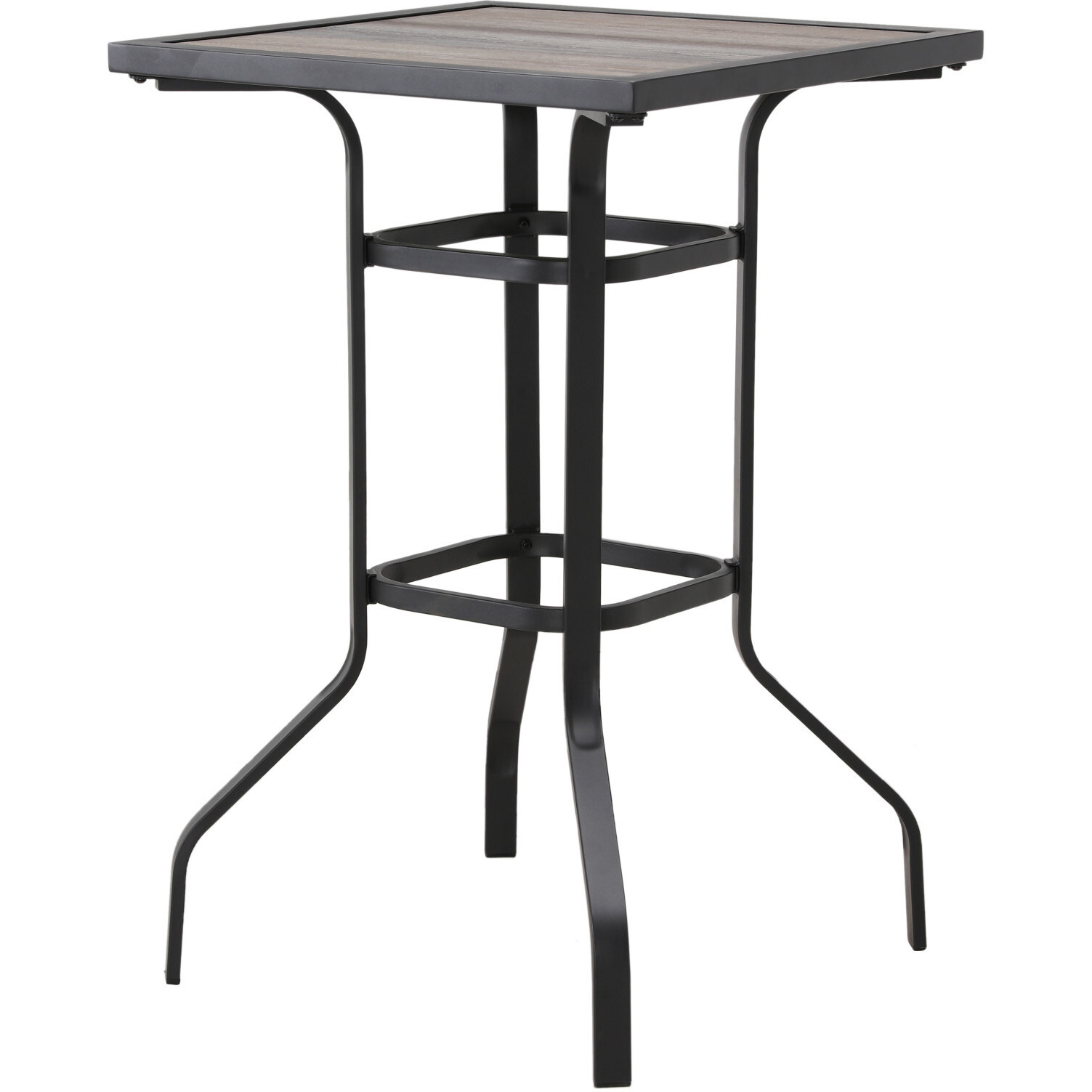 25 Brown And Black Square Metal Outdoor Bistro Table