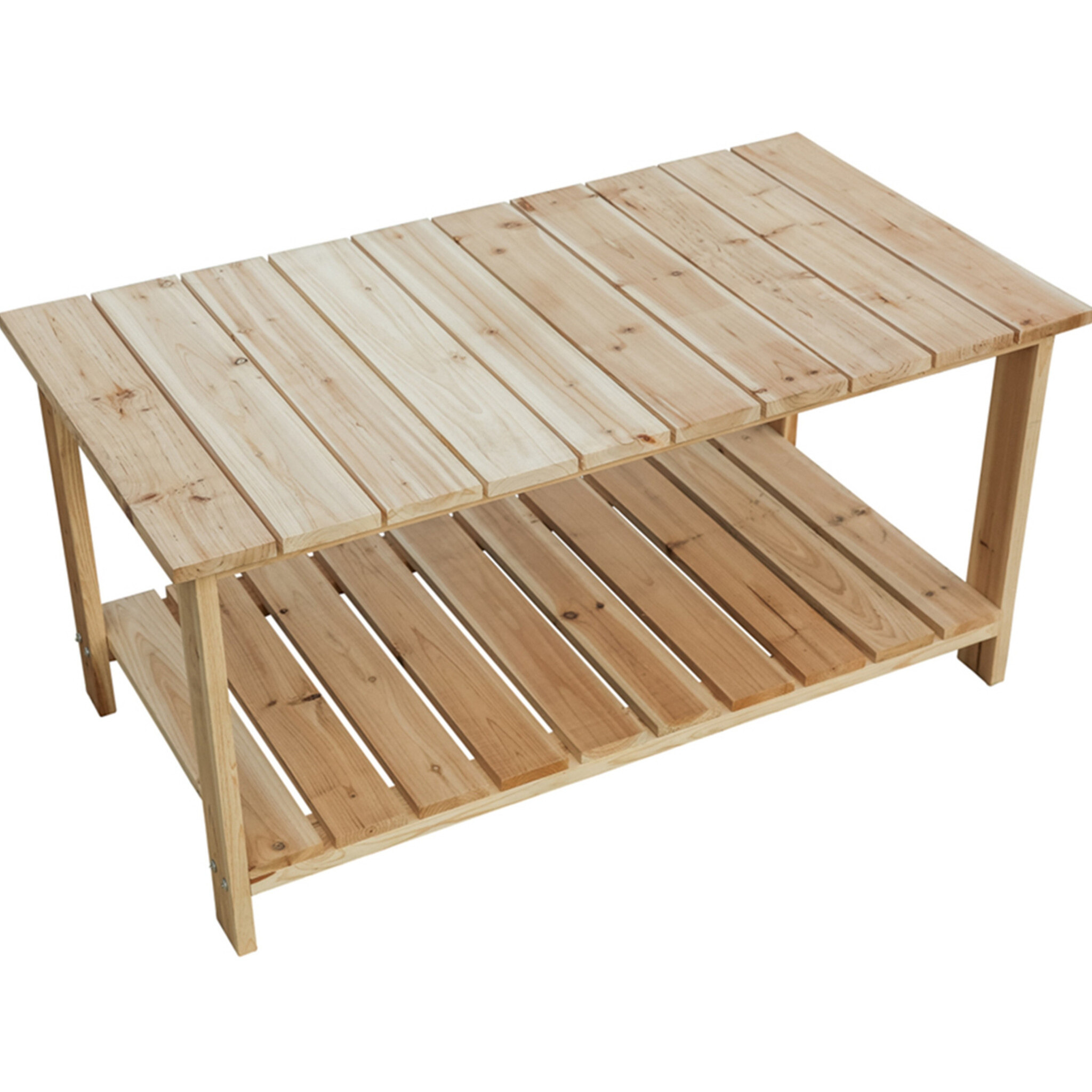 37 Natural Solid Wood Outdoor Coffee Table