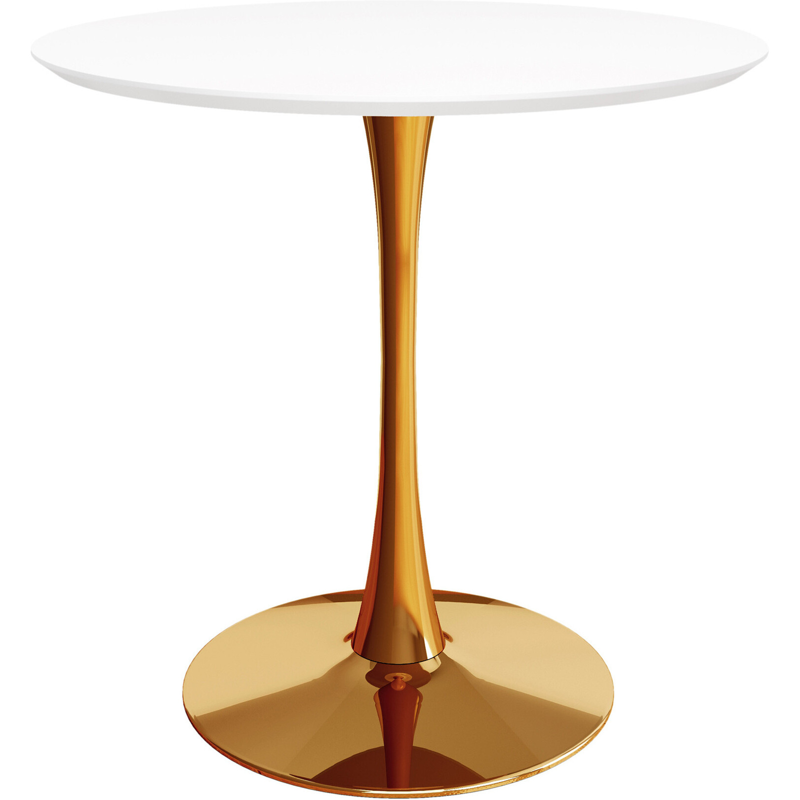36 White And Gold Metal Dining Table