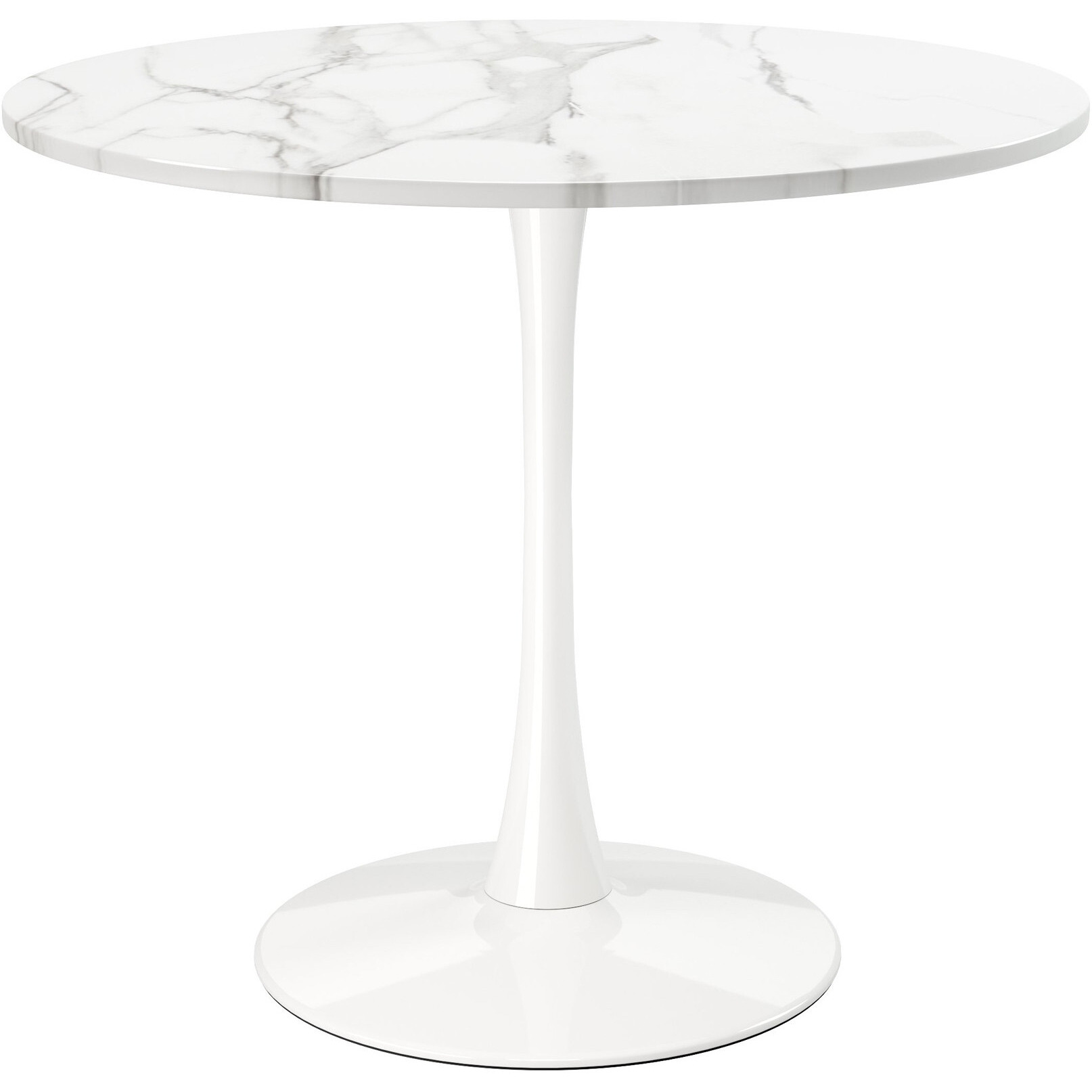 36 White Metal Dining Table