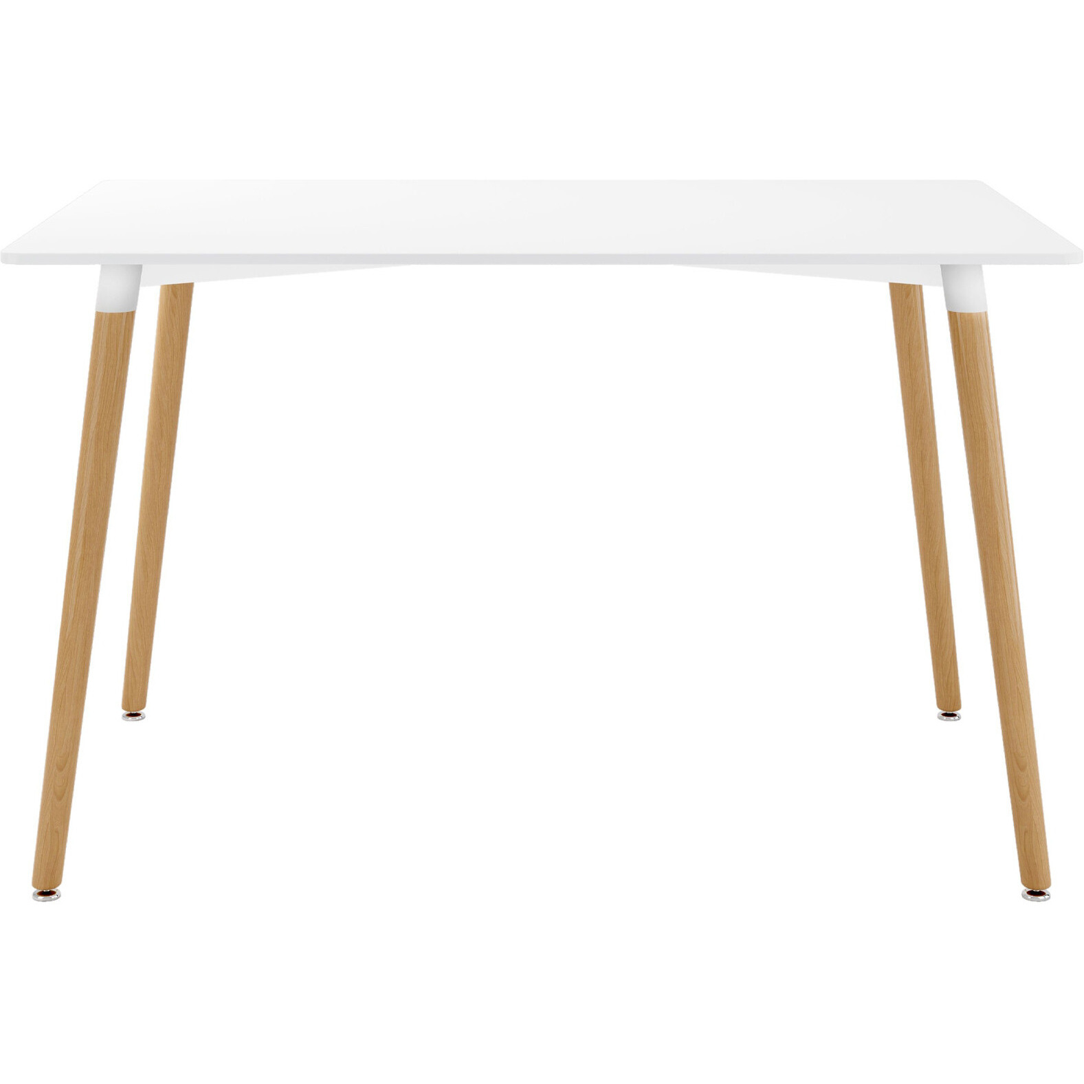 30 White And Natural Solid Wood Dining Table