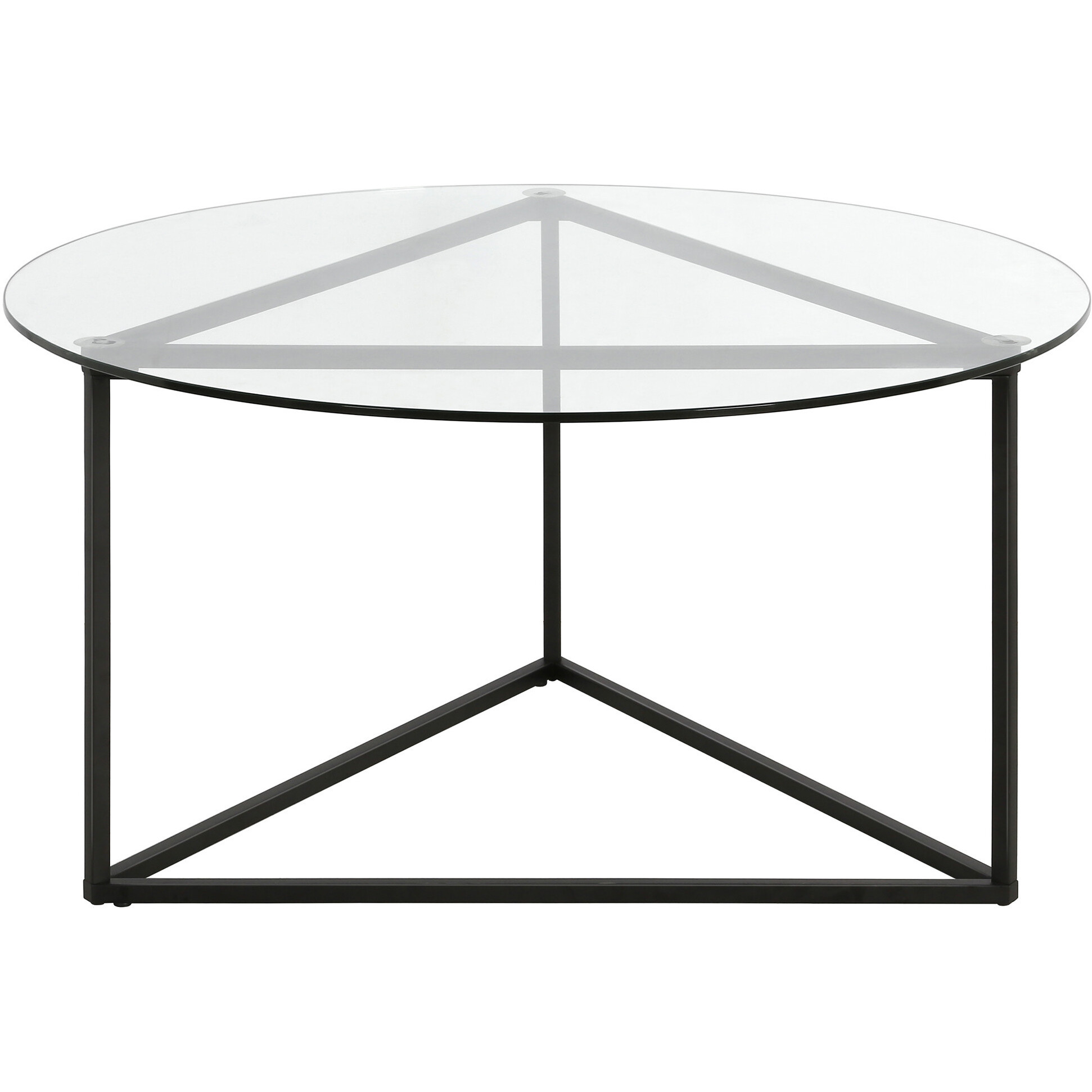 35 Black And Glass Round Coffee Table