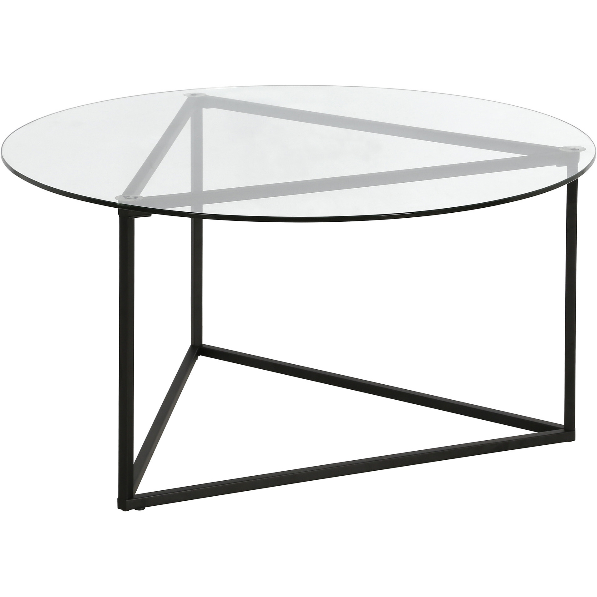 35 Black And Glass Round Coffee Table