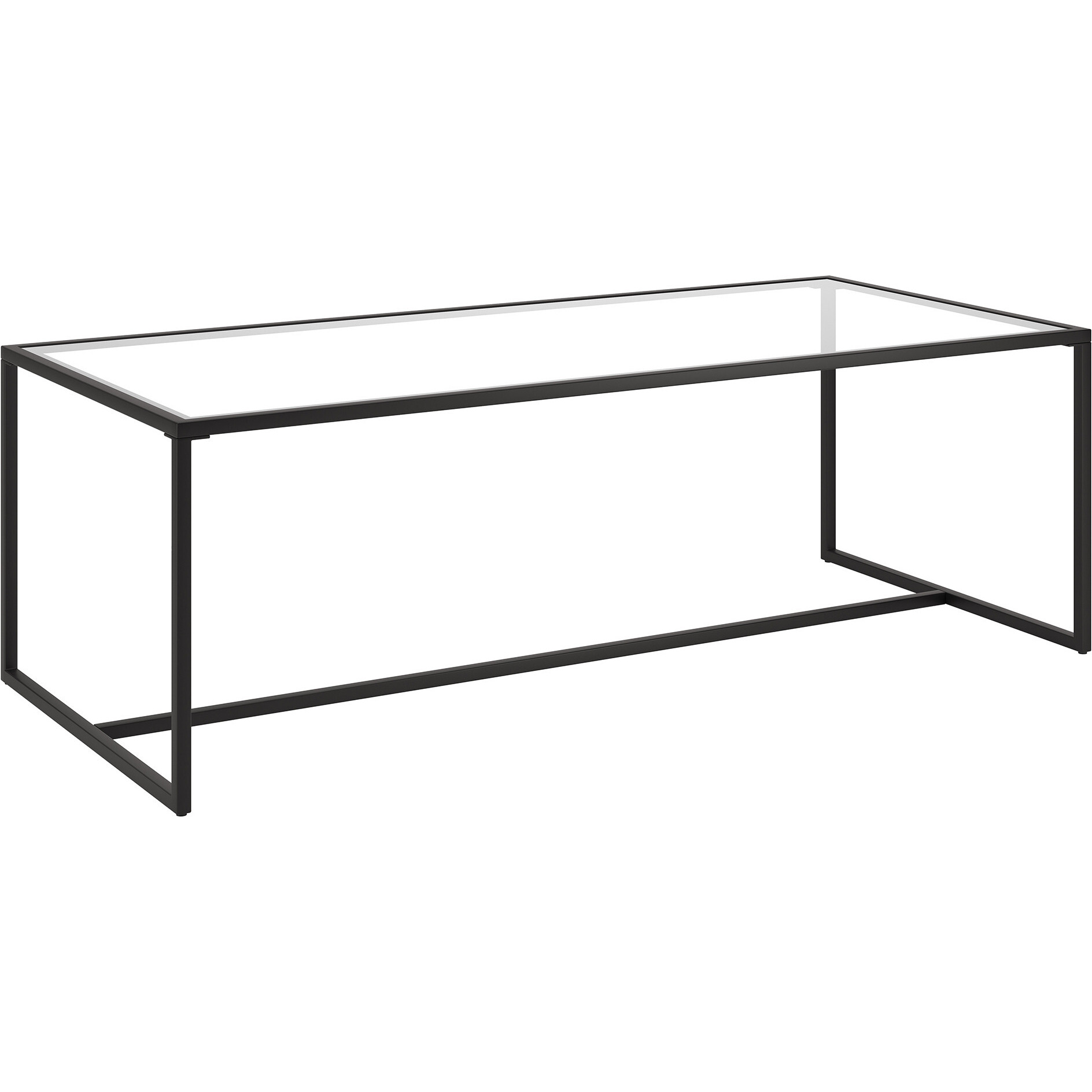 47 Black And Glass Rectangular Sled Base Coffee Table