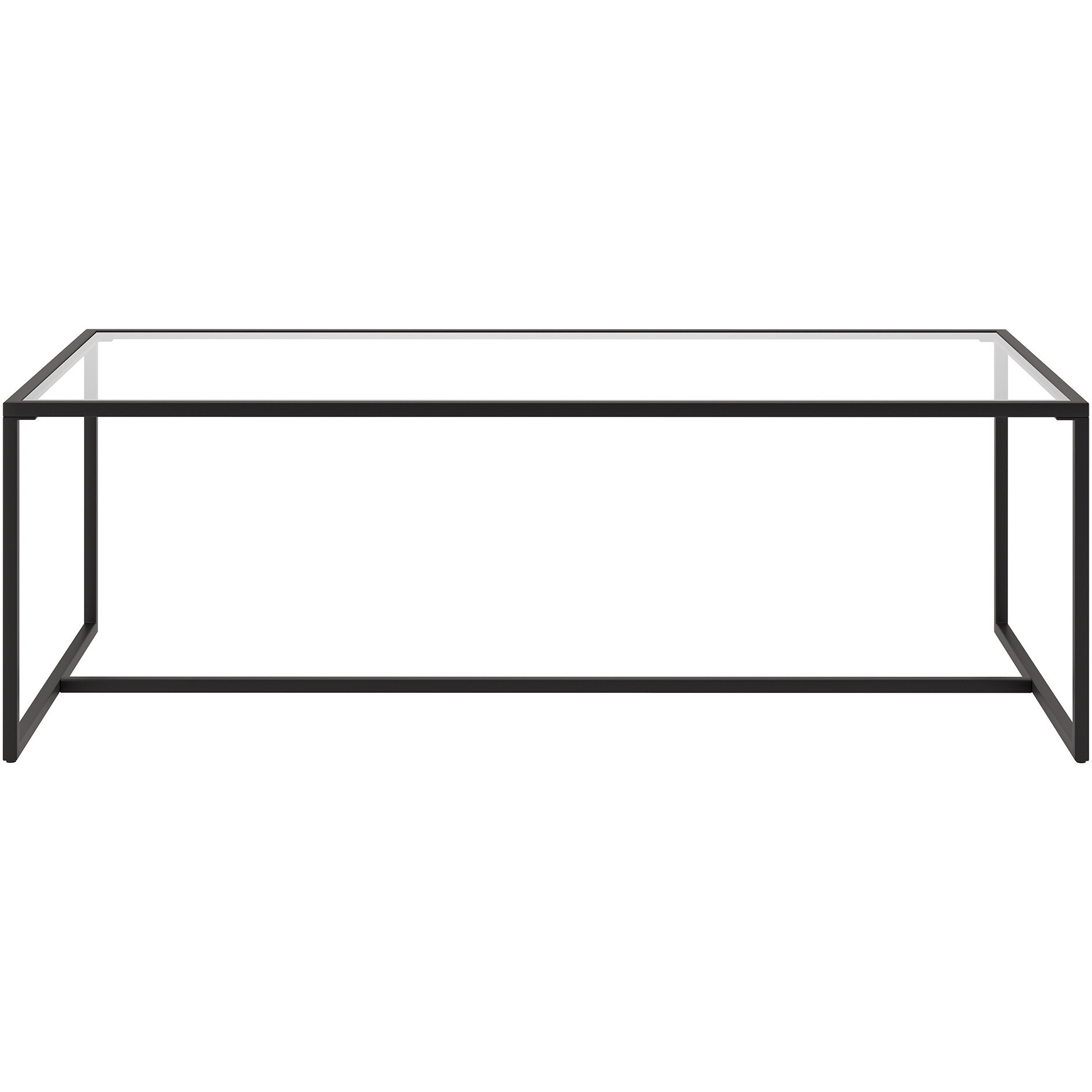 47 Black And Glass Rectangular Sled Base Coffee Table