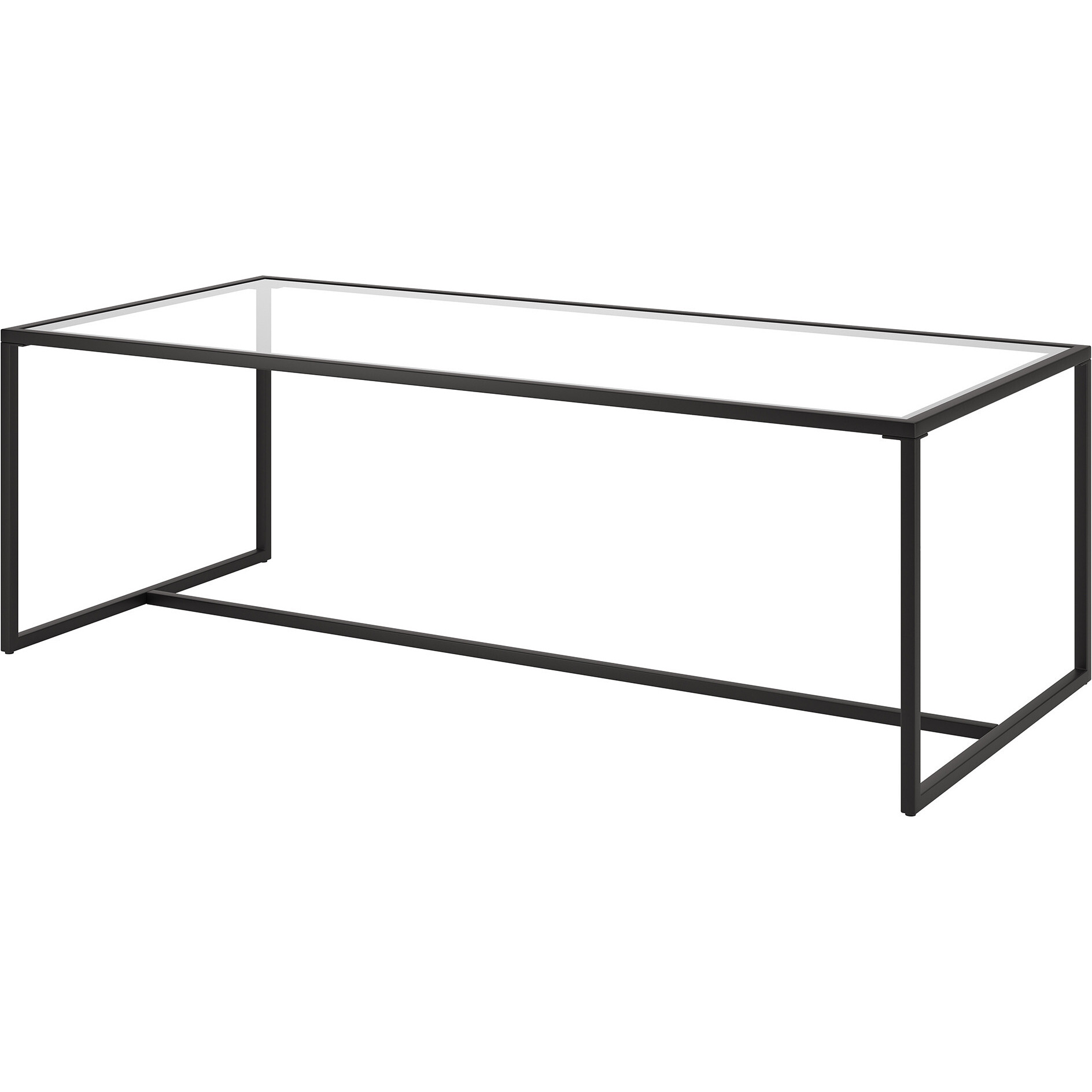 47 Black And Glass Rectangular Sled Base Coffee Table
