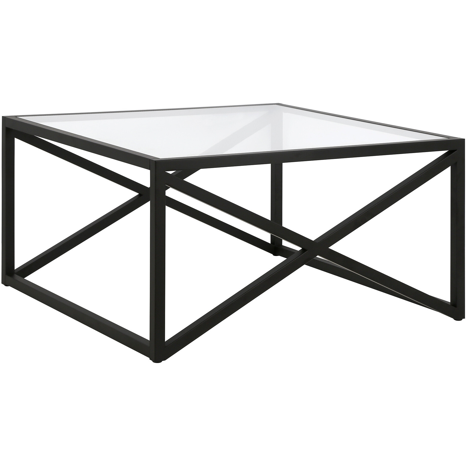 32 Black Glass Square Coffee Table