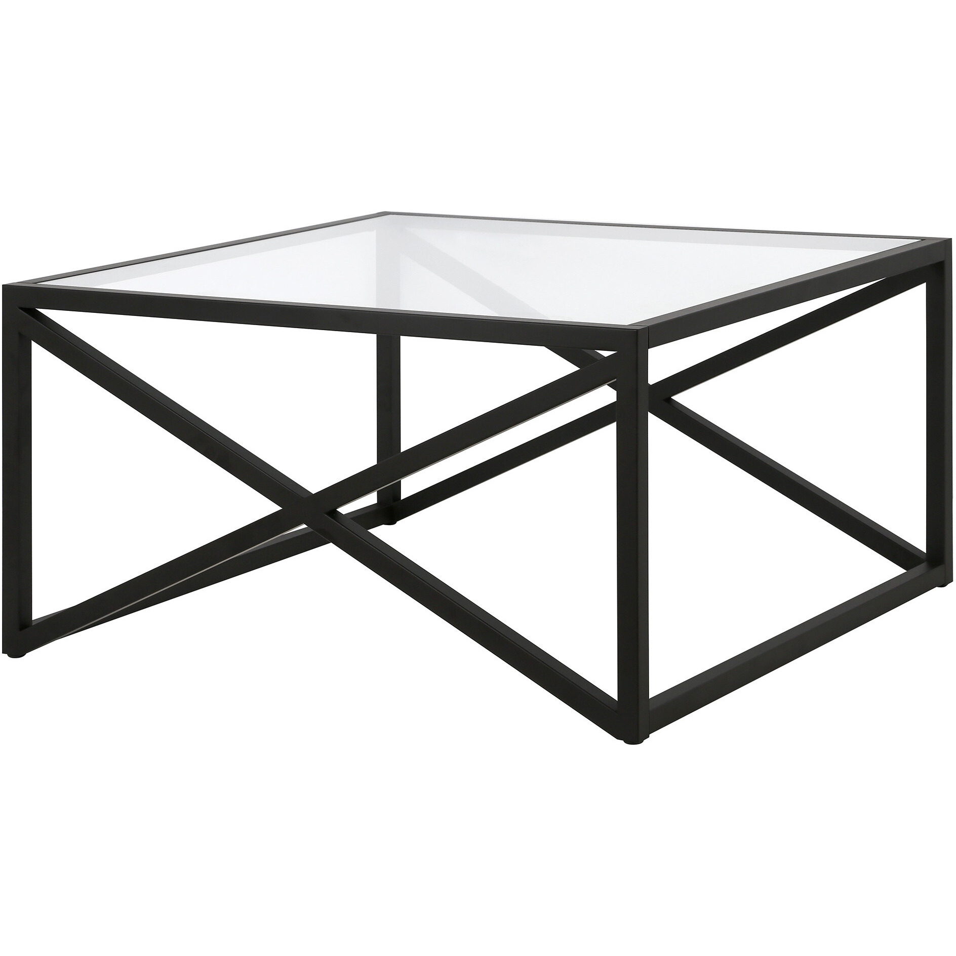 32 Black Glass Square Coffee Table