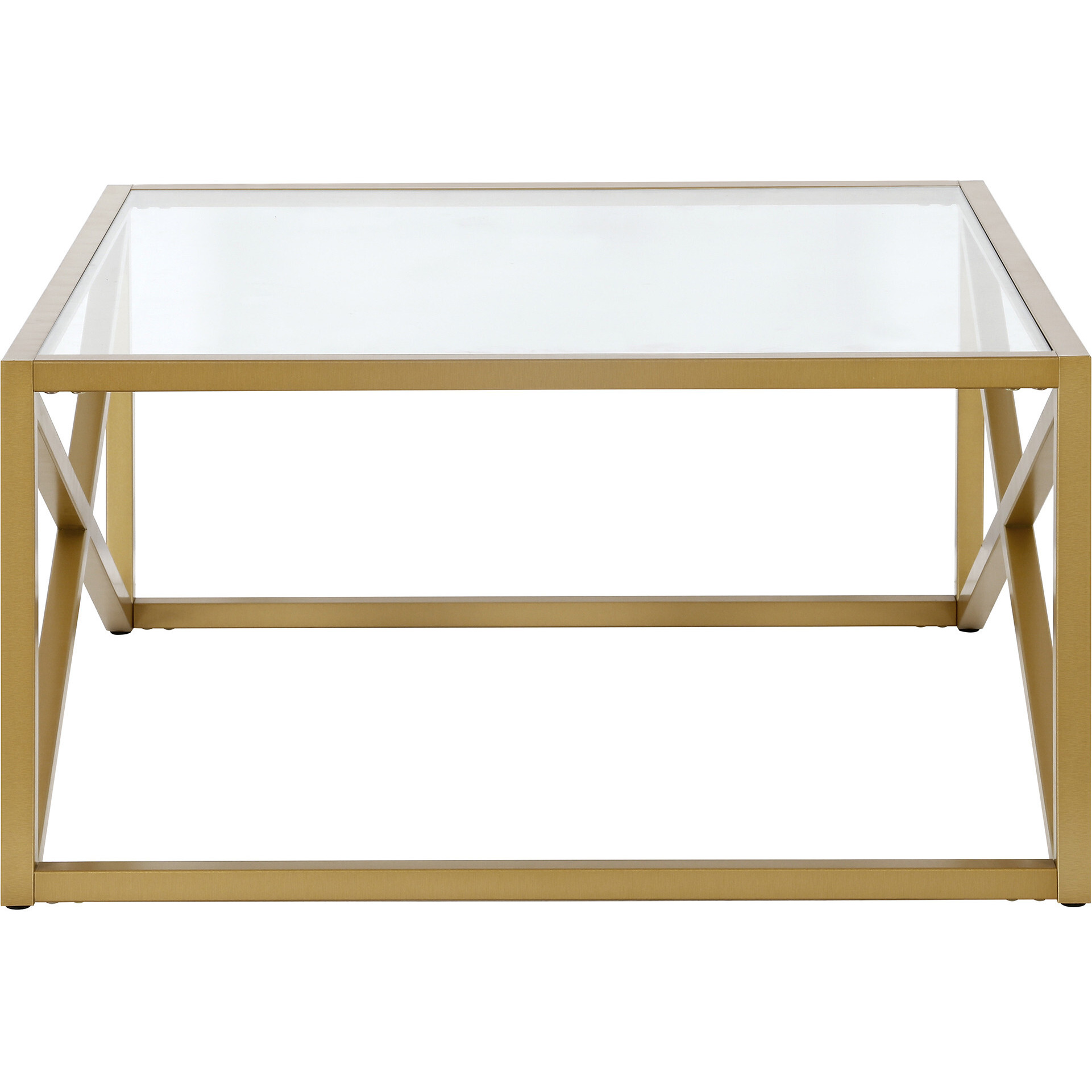 32 Gold Glass Square Coffee Table