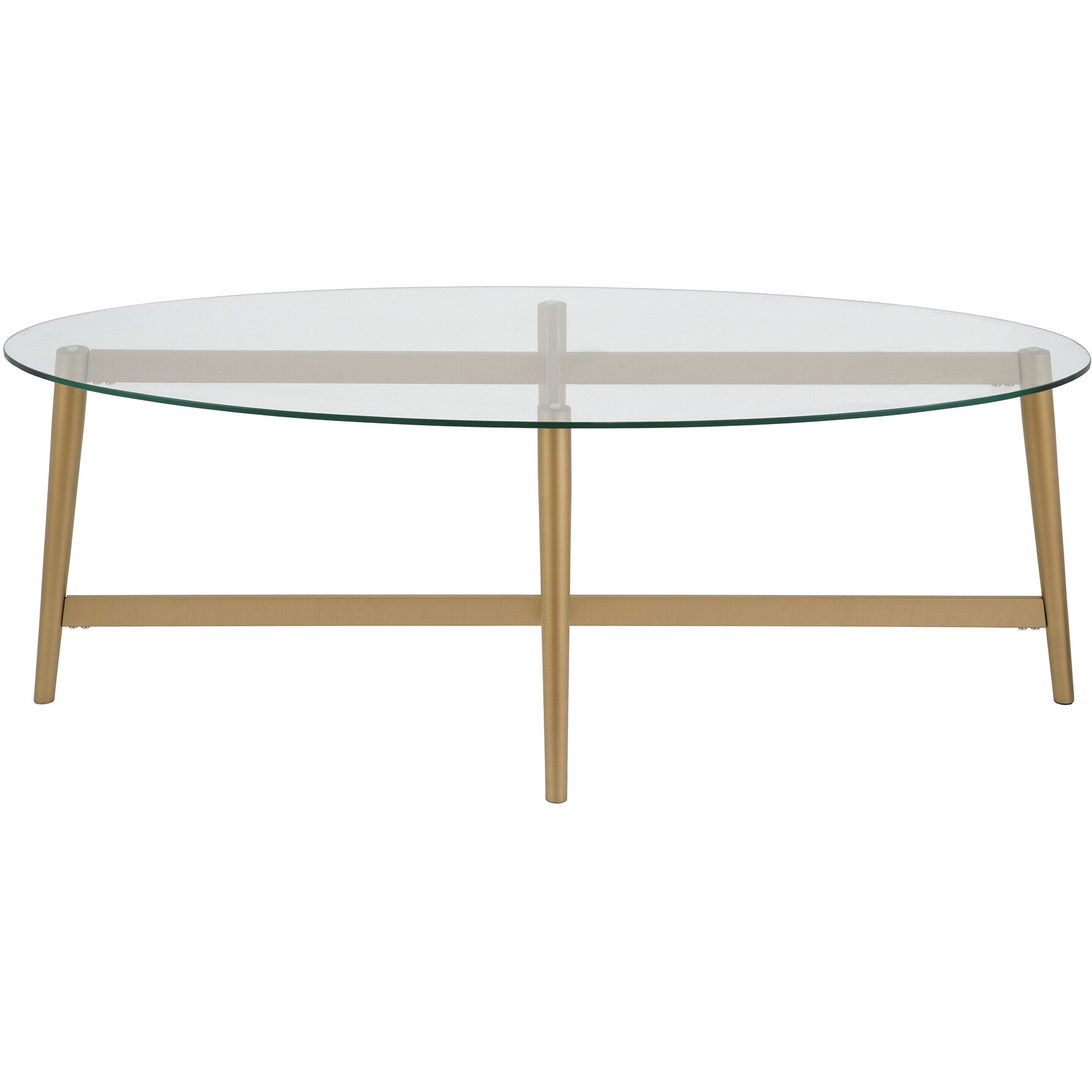 50 Gold Glass Oval Coffee Table