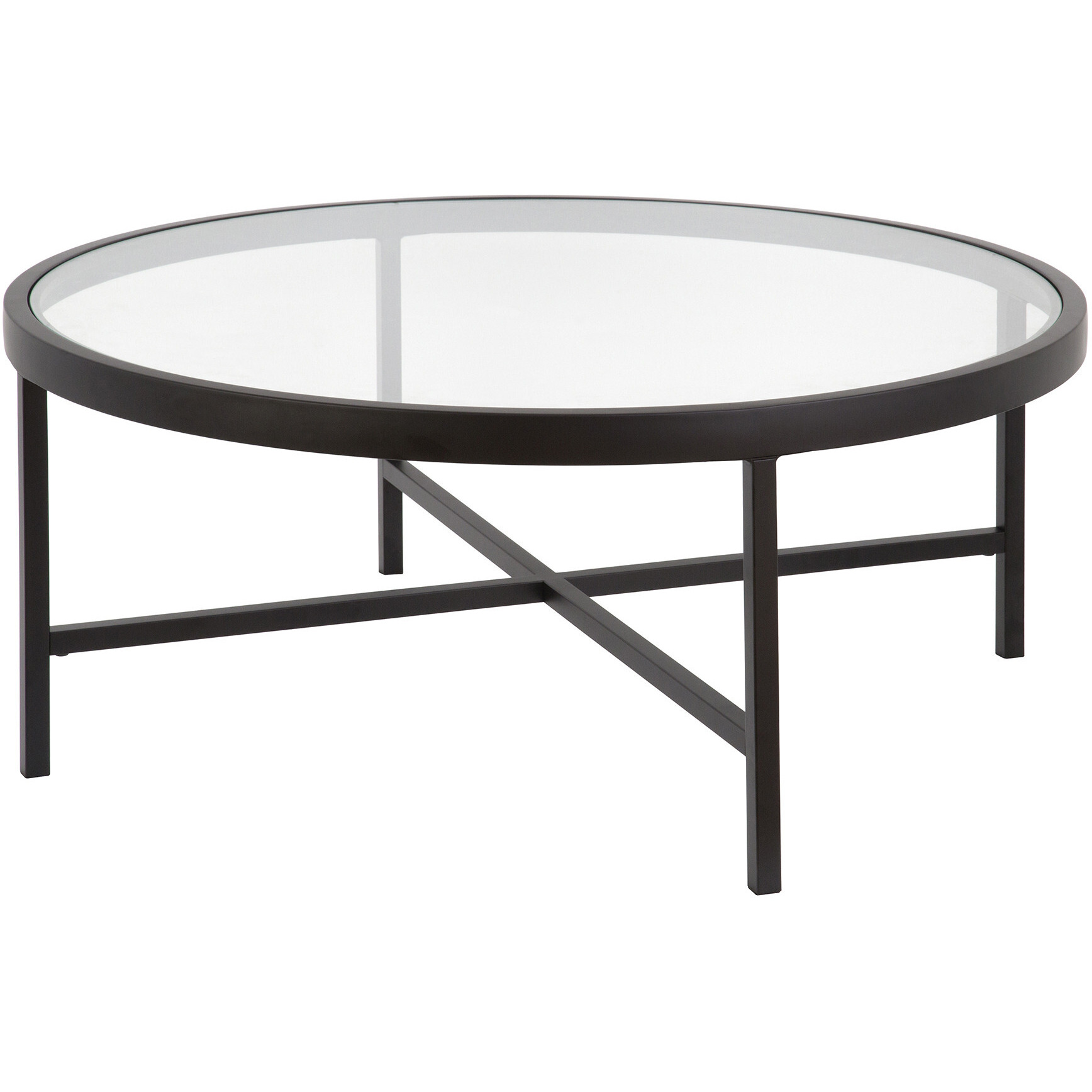 36 Black Glass Round Coffee Table