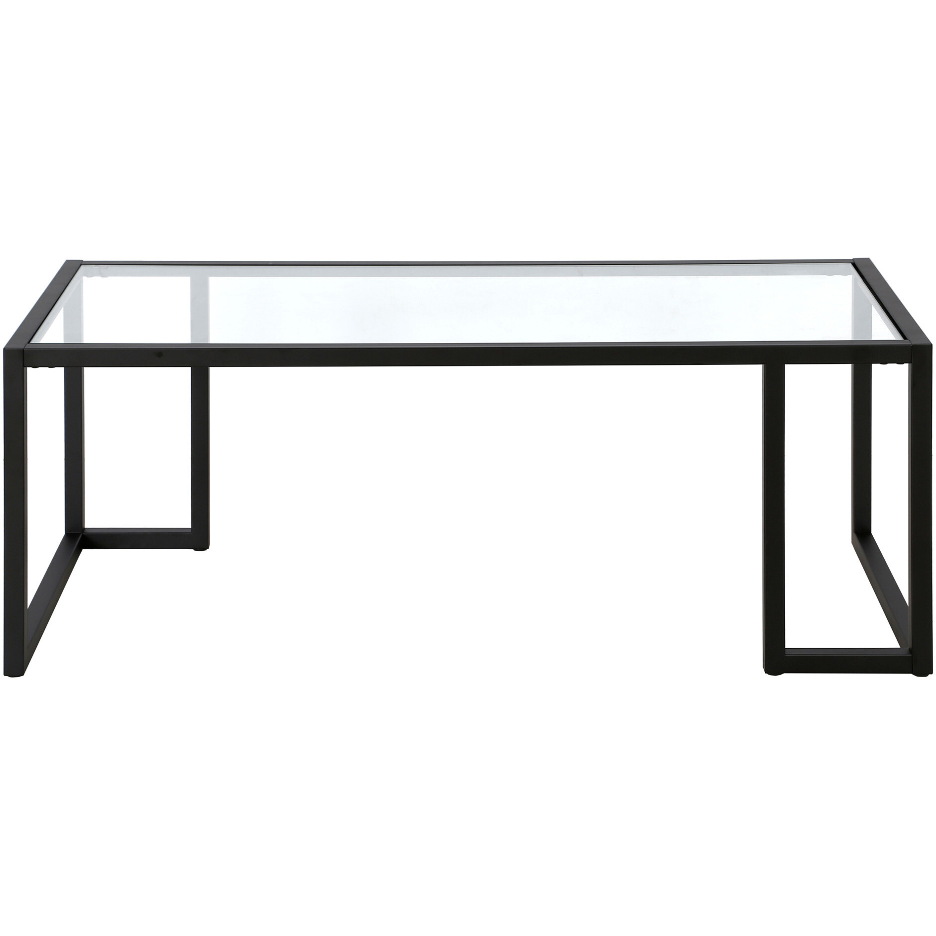 45 Black Glass Rectangular Coffee Table