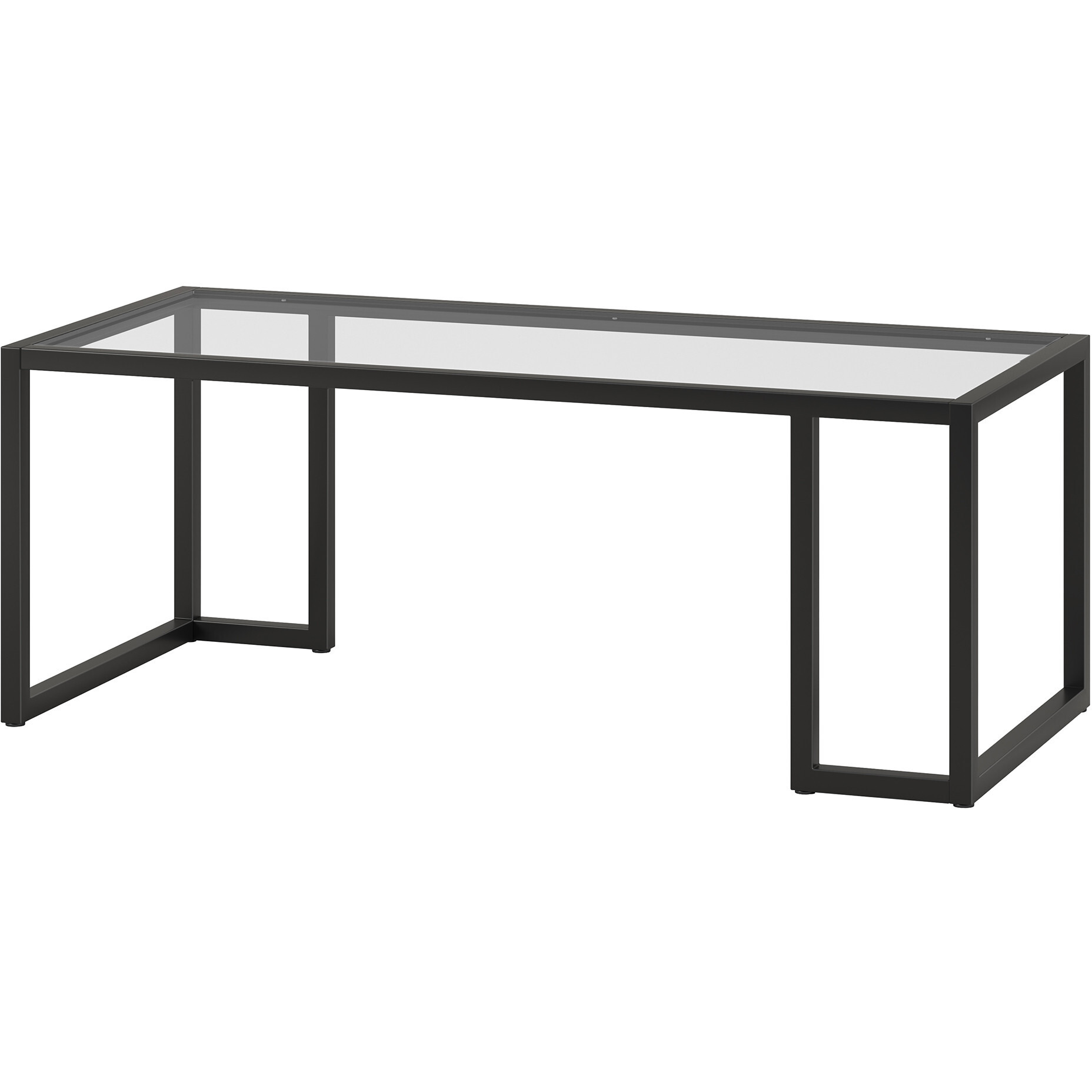 45 Black Glass Rectangular Coffee Table