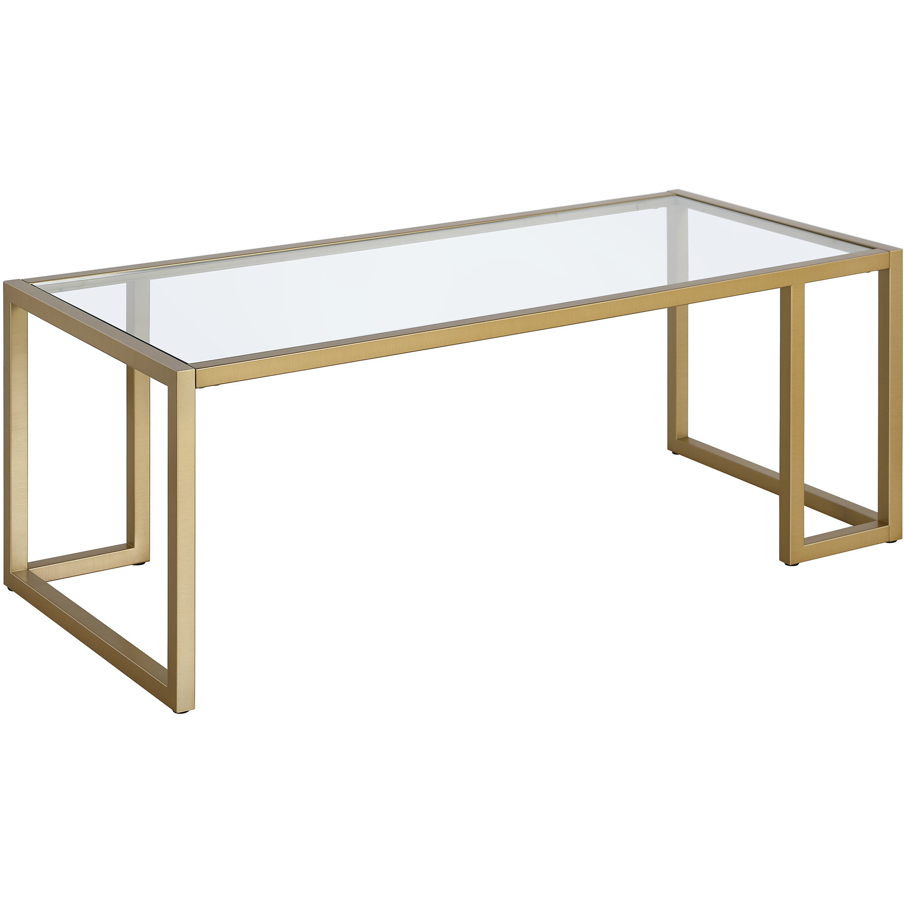 45 Gold Glass Rectangular Coffee Table