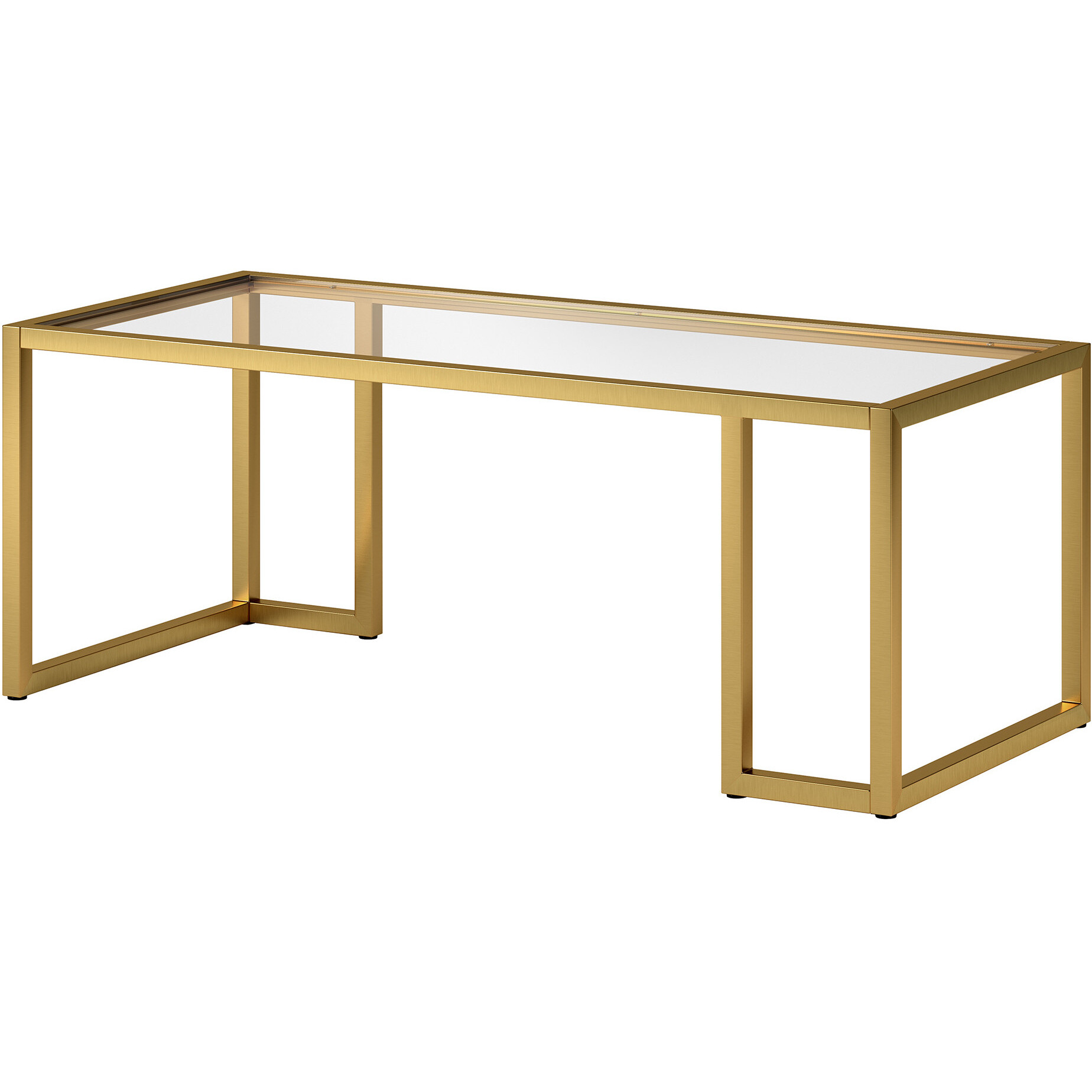45 Gold Glass Rectangular Coffee Table