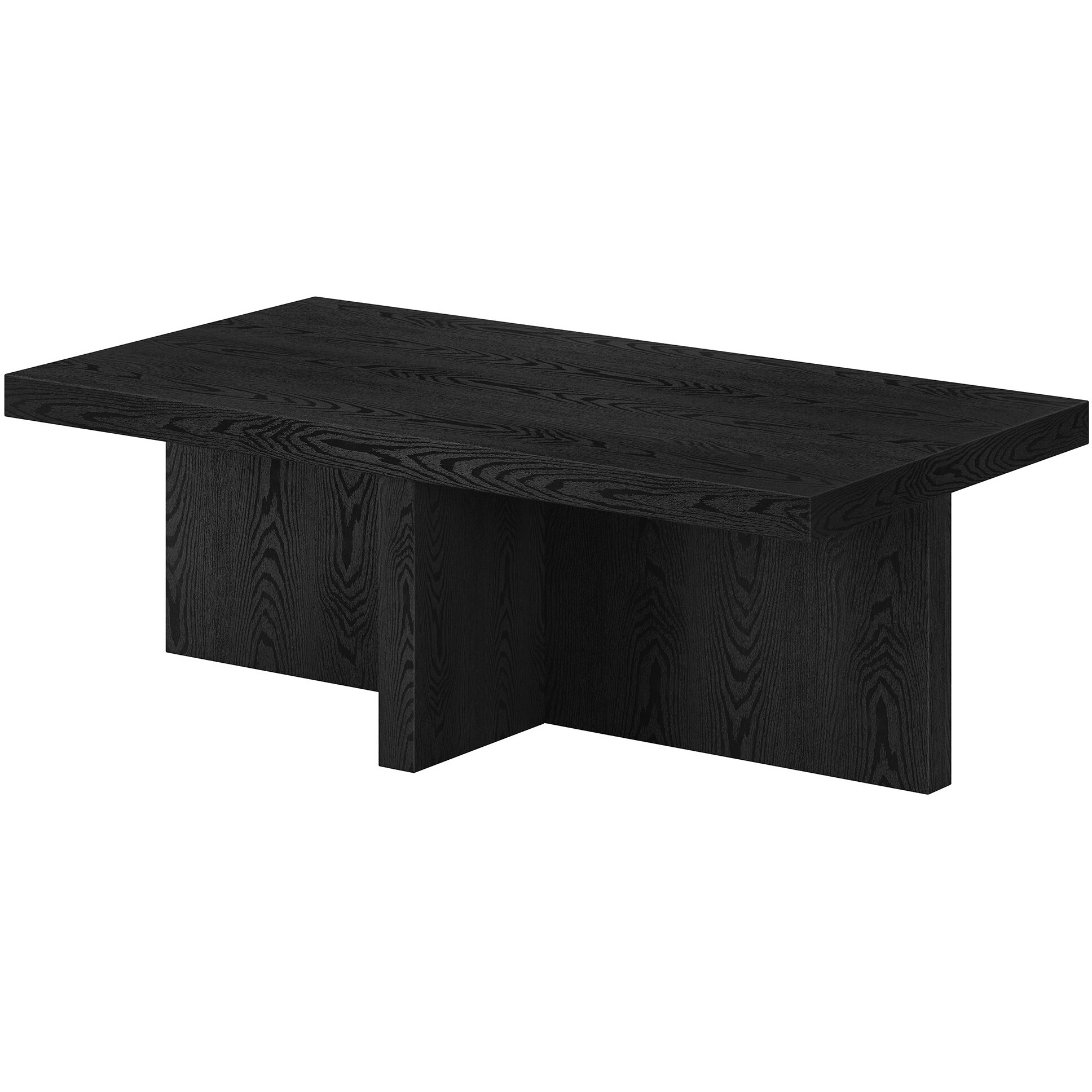 44 Black Manufactured Wood Rectangular Coffee Table