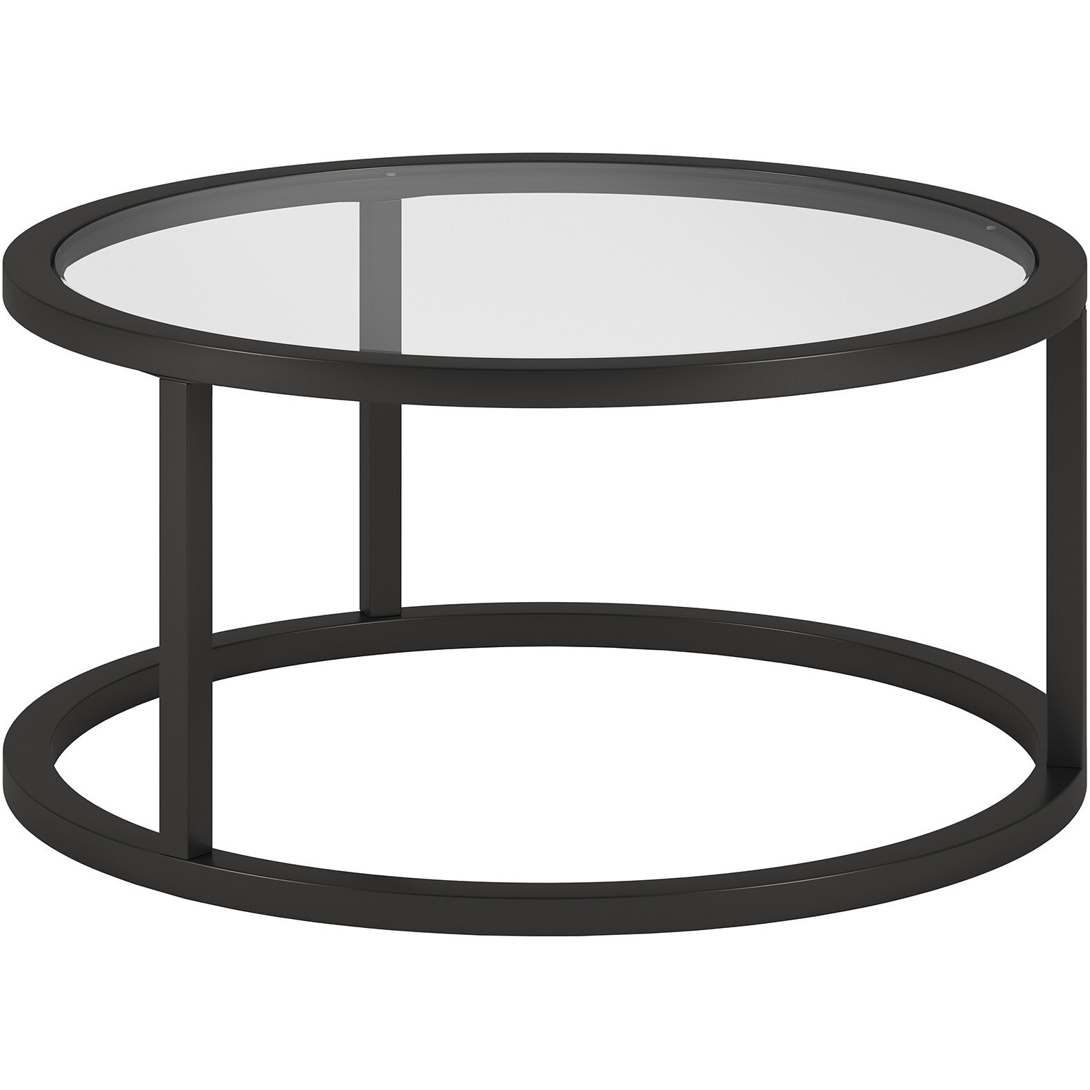 35 Black Glass Round Coffee Table
