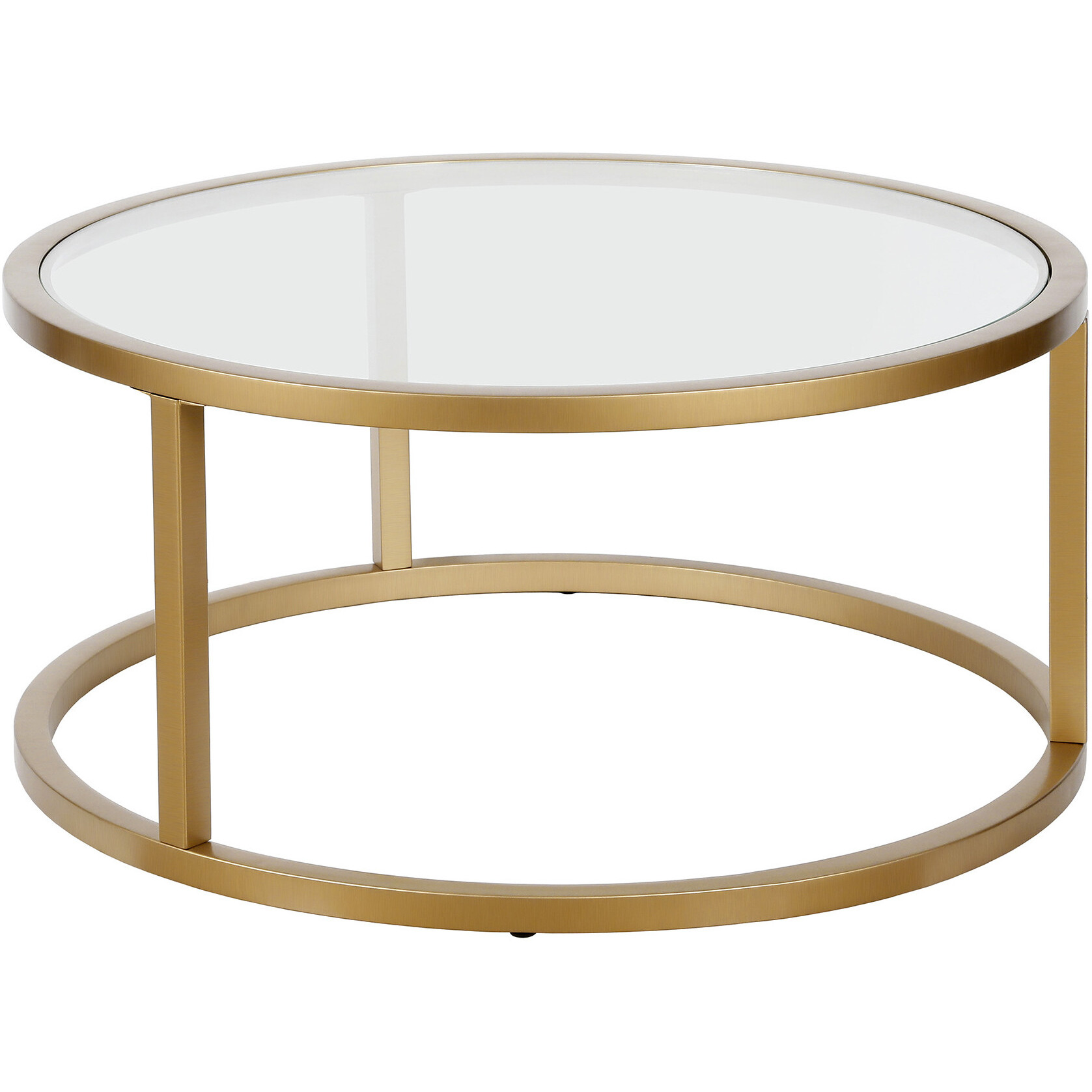 35 Gold Glass Round Coffee Table