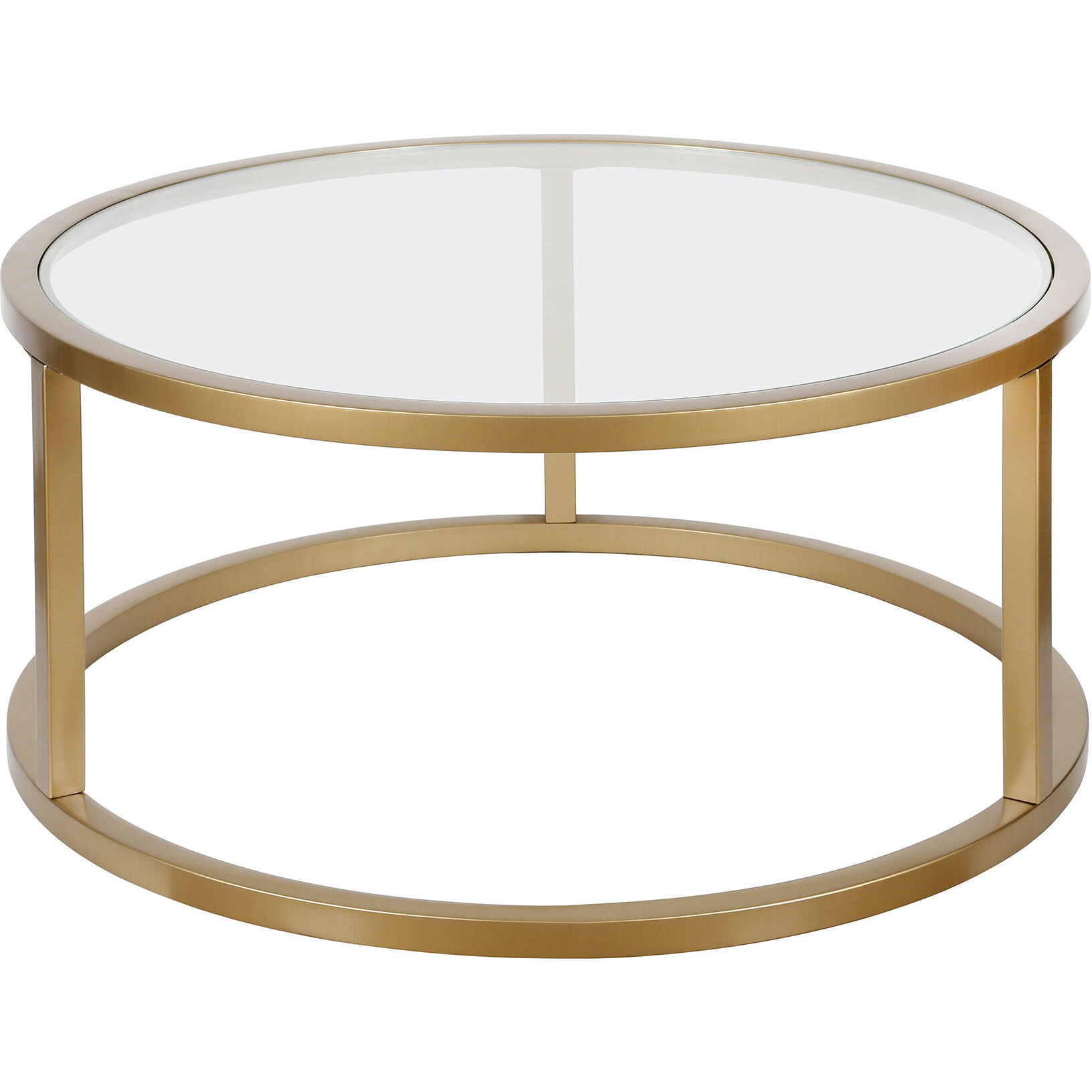 35 Gold Glass Round Coffee Table