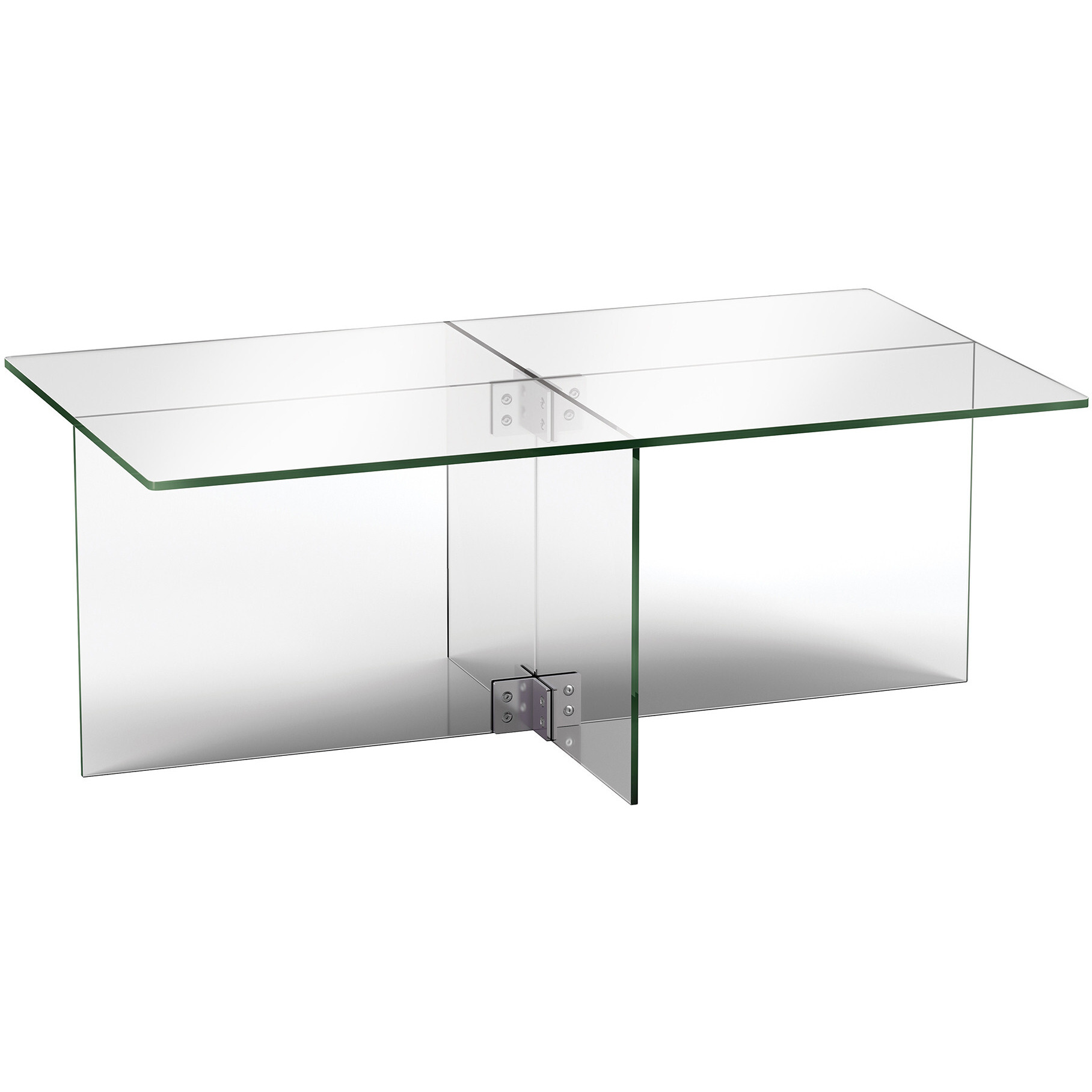 24 Clear Glass Rectangular Coffee Table