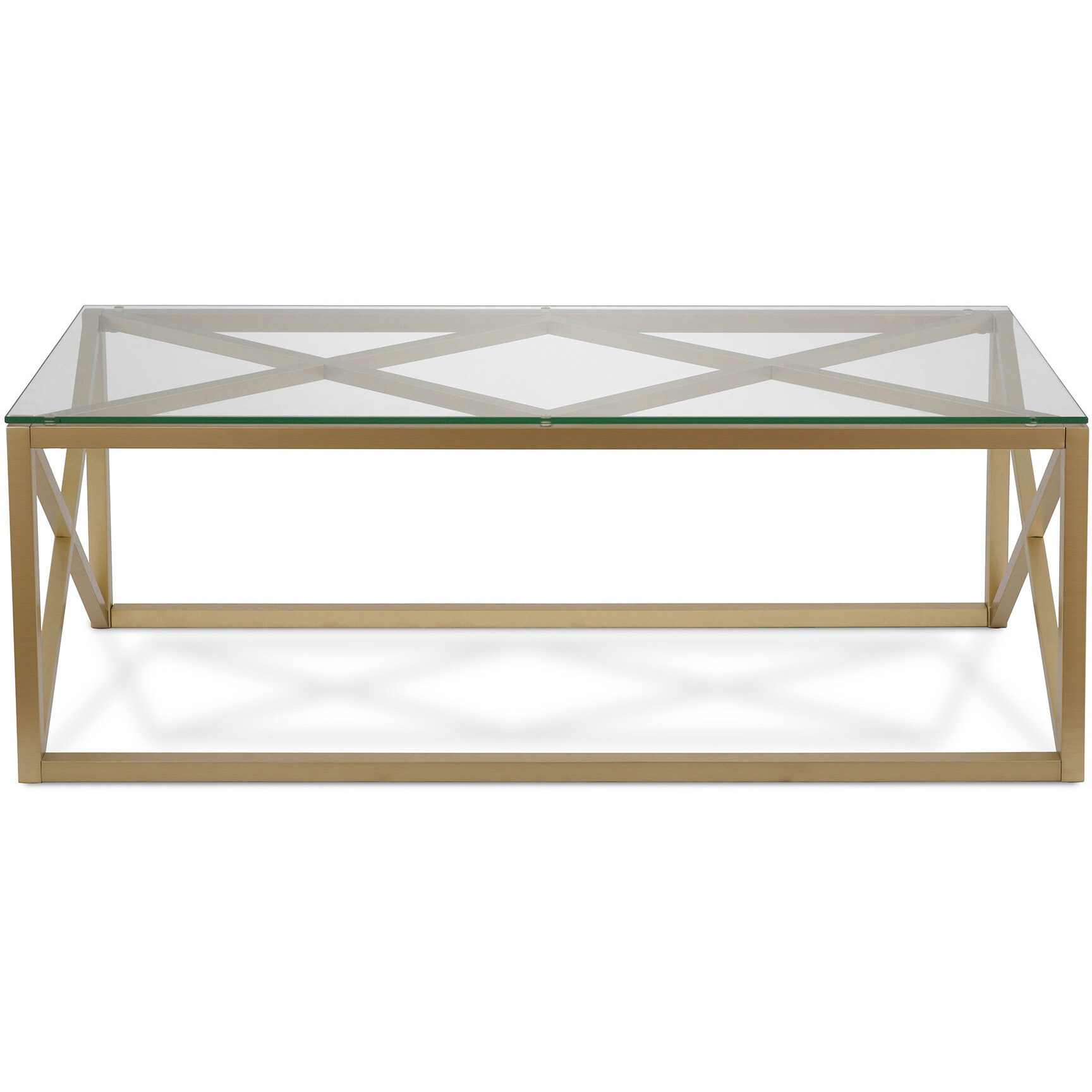 46 Gold Glass Rectangular Coffee Table