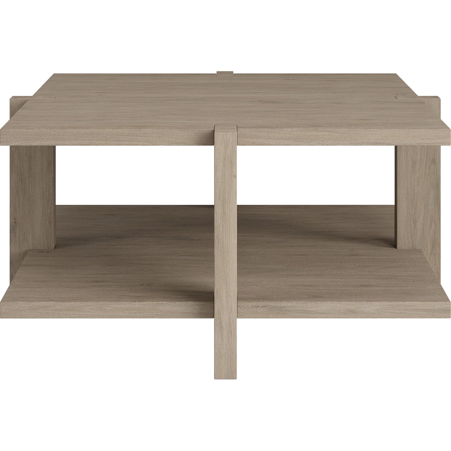 35 Gray Manufactured Wood Square Coffee Table With Shelf