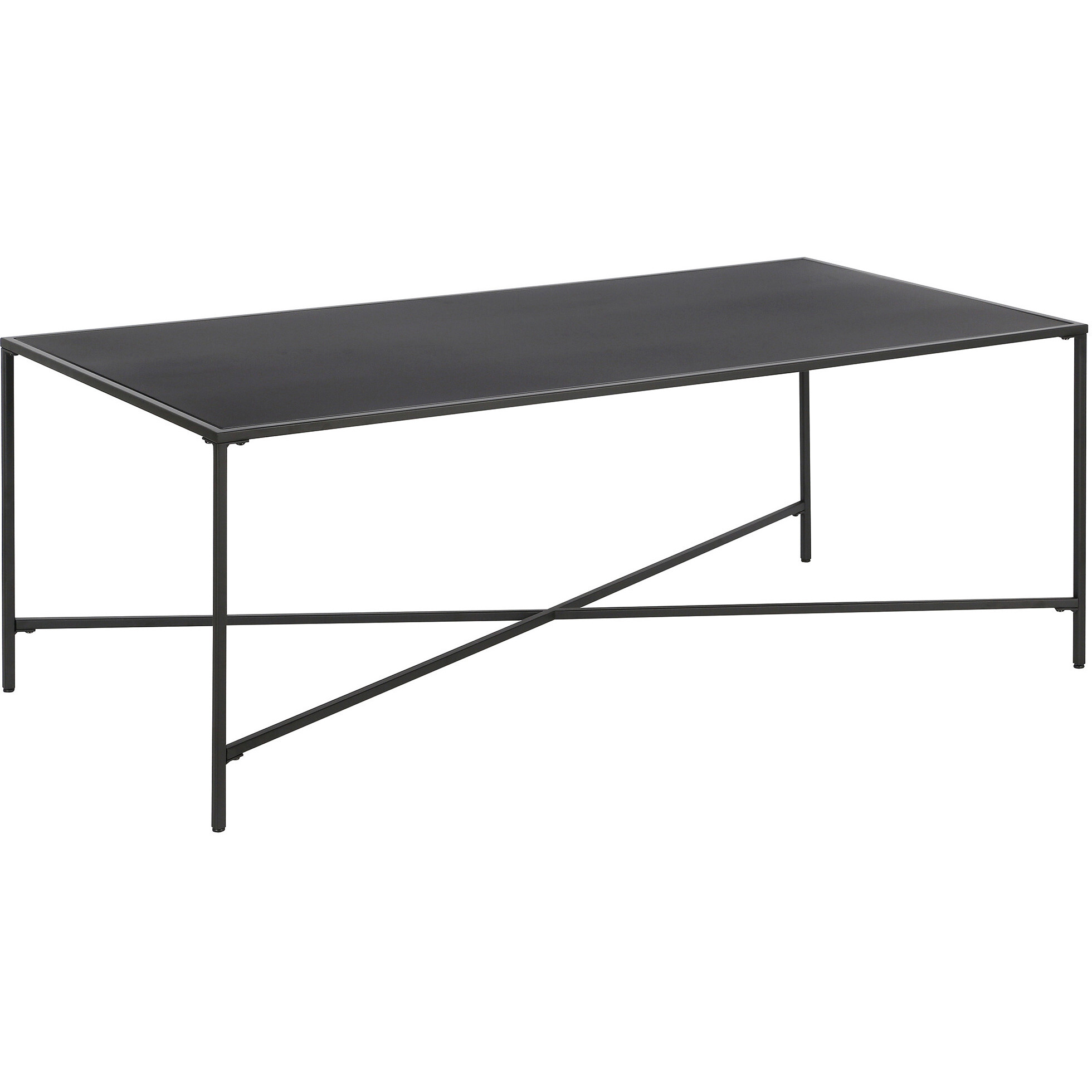 48 Black Steel Rectangular Coffee Table