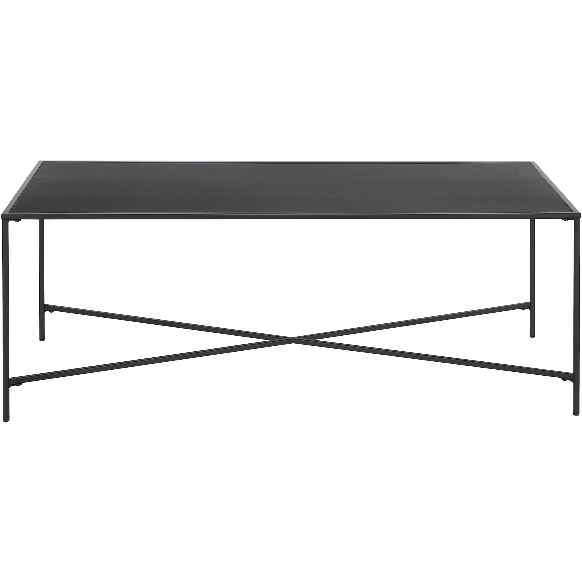 48 Black Steel Rectangular Coffee Table