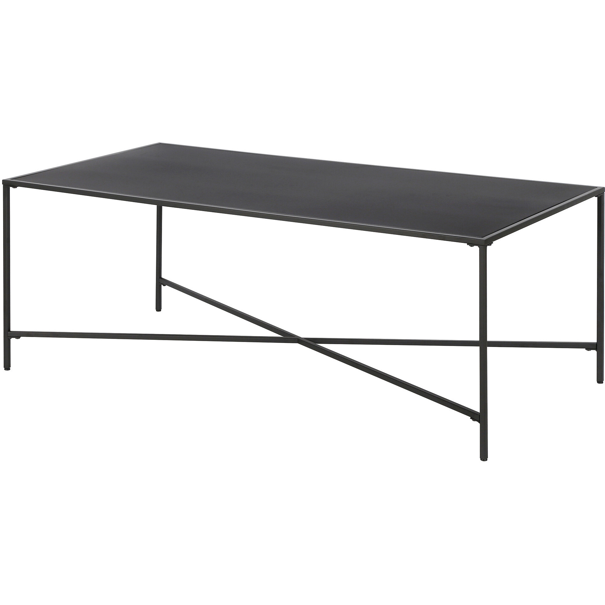 48 Black Steel Rectangular Coffee Table