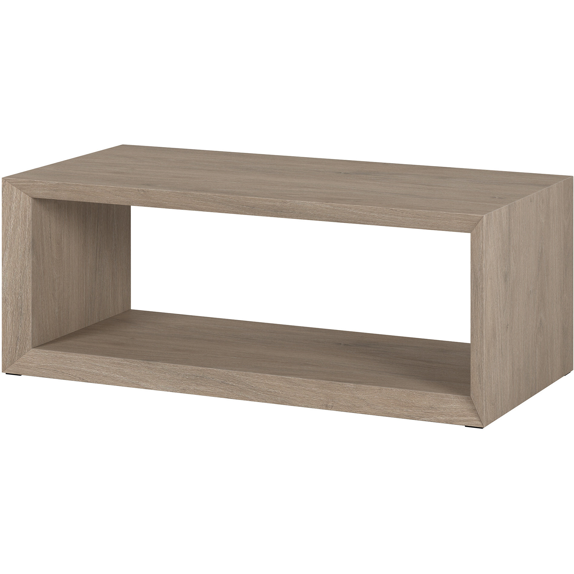 48 Gray Rectangular Coffee Table With Shelf
