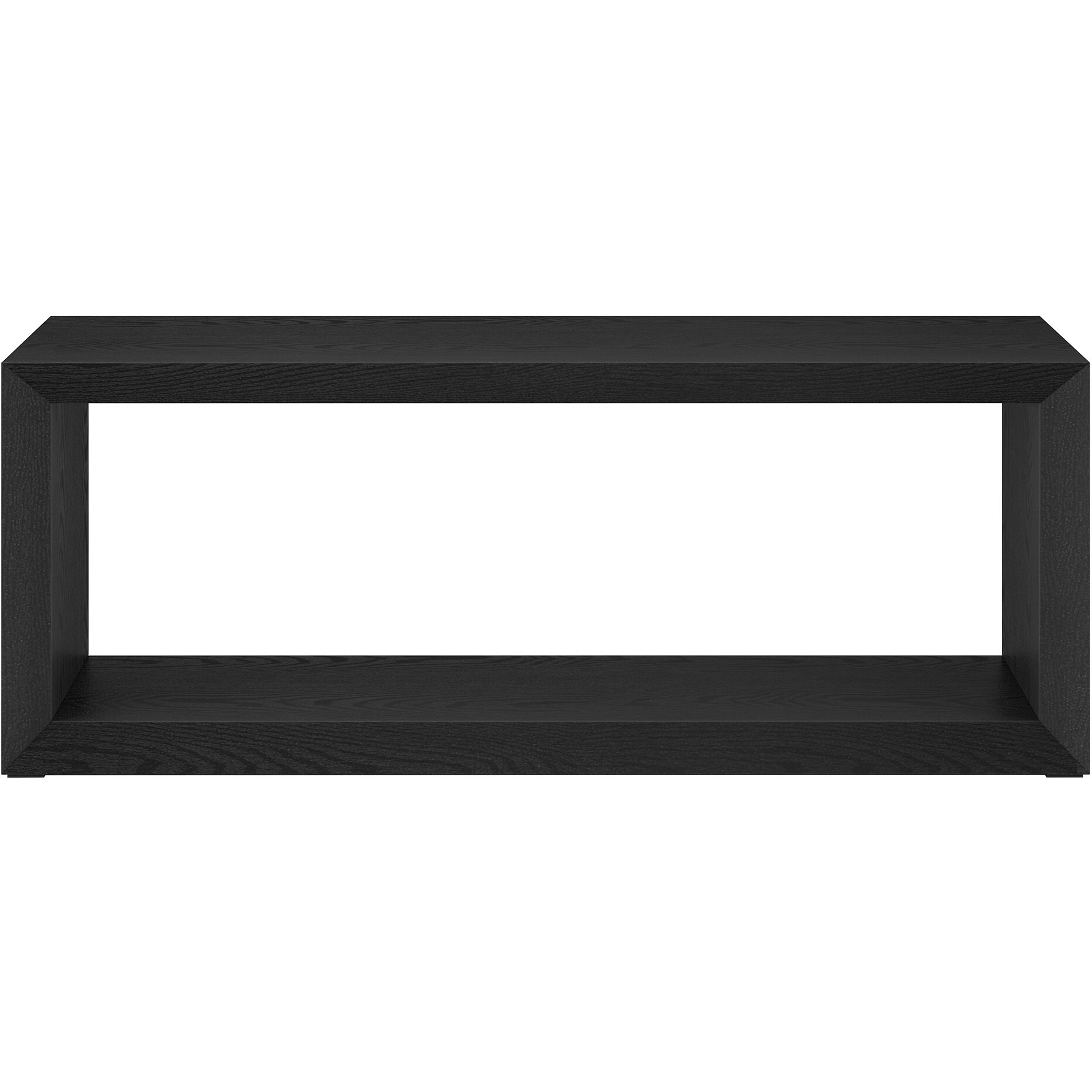 48 Black Manufactured Wood Rectangular Coffee Table With Shelf