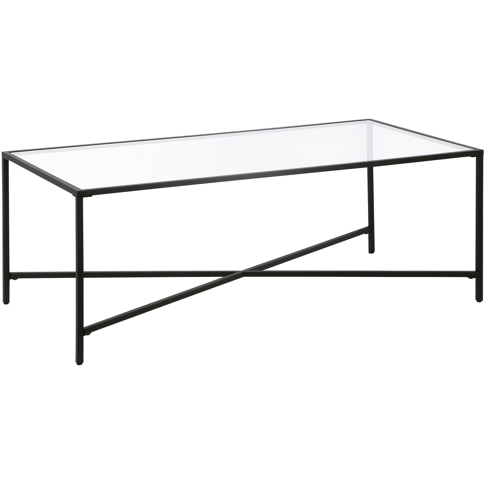 48 Black Glass Rectangular Coffee Table