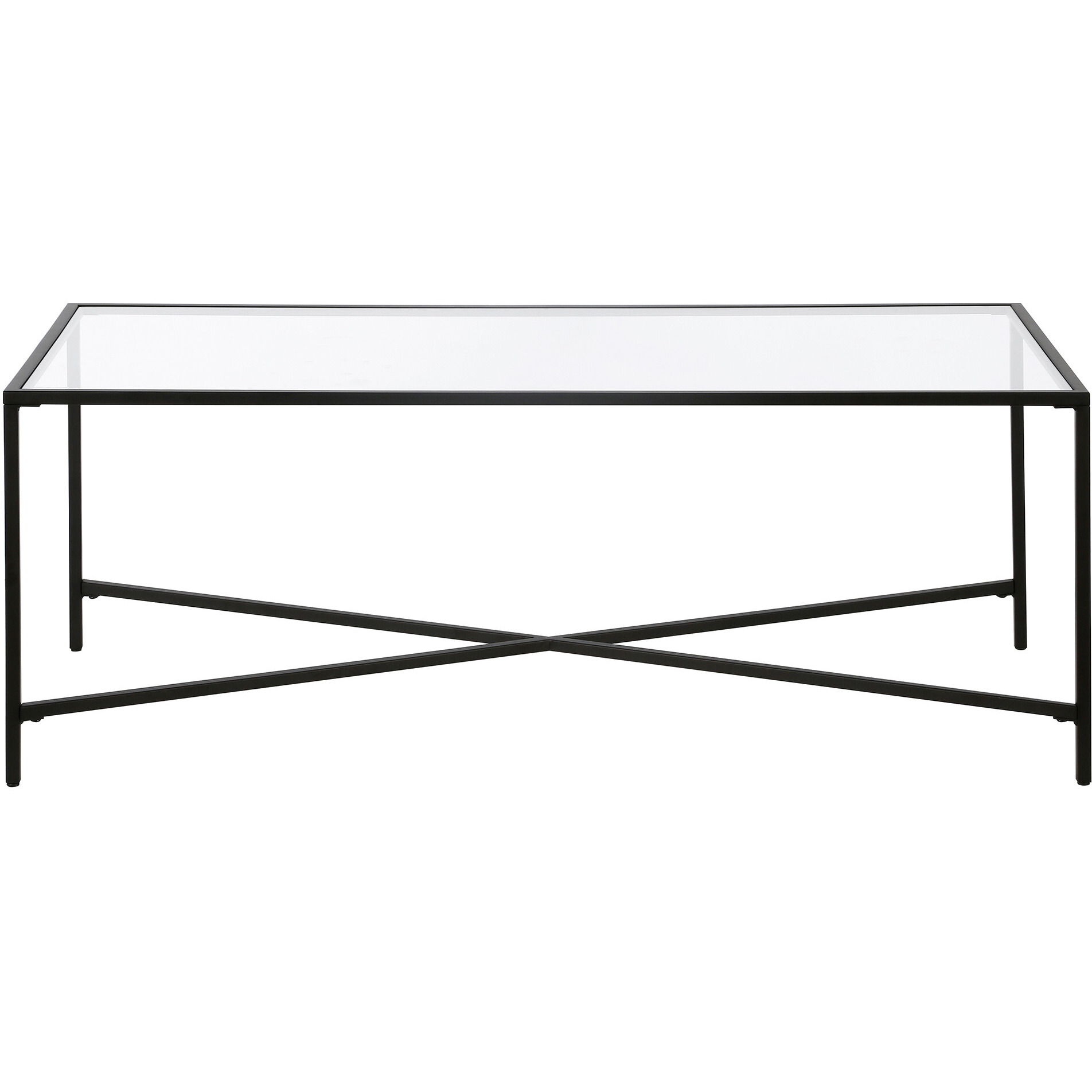 48 Black Glass Rectangular Coffee Table
